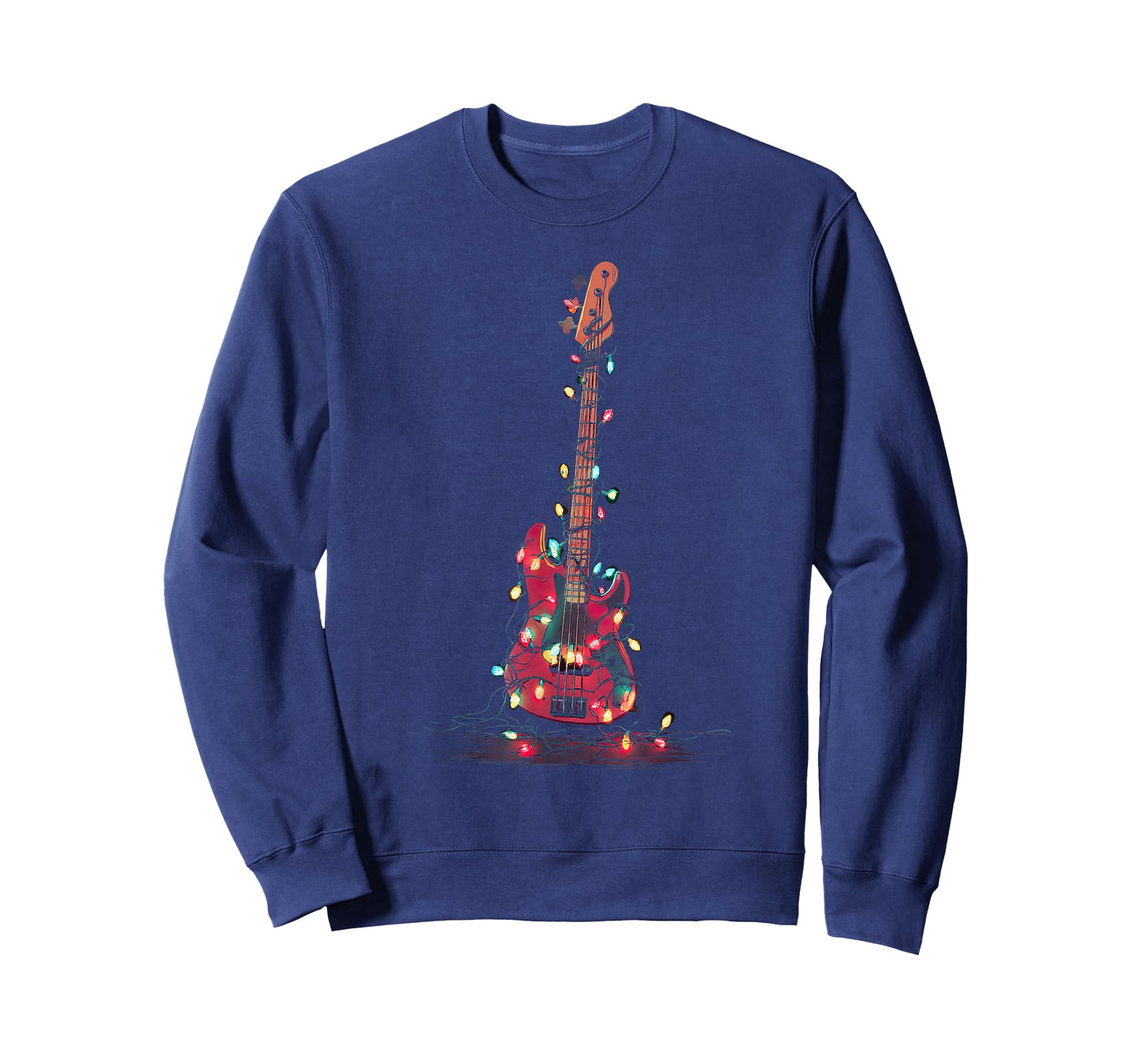Bass Guitar Christmas Graphics Lights Lover Player Bassist T-Shirt