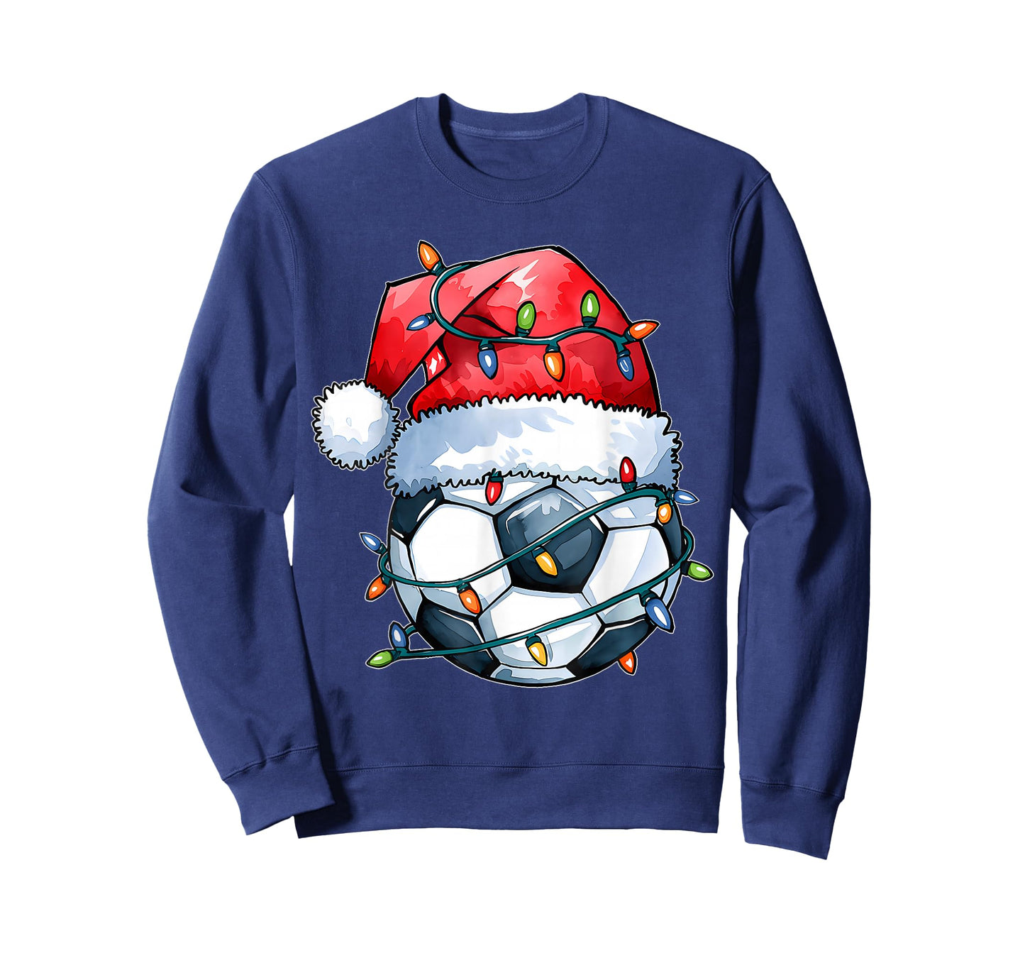 Soccer Ball Santa Hat Xmas Funny Christmas Soccer Lover T-Shirt