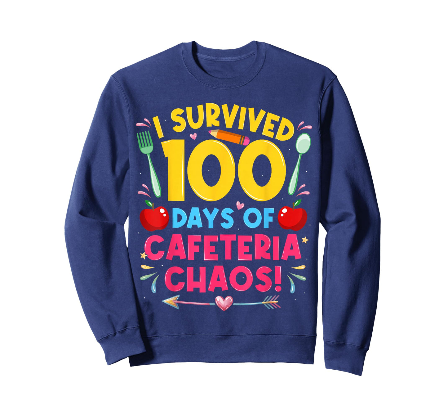 I Survived 100 Days of School Cafeteria Chaos Lunch Lady T-Shirt