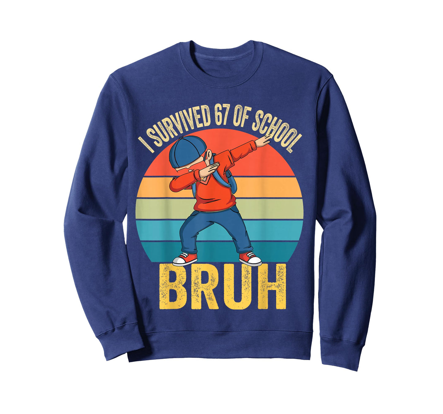 I Survived 67 Days of School Bruh Dabbing Six Seven Funny T-Shirt