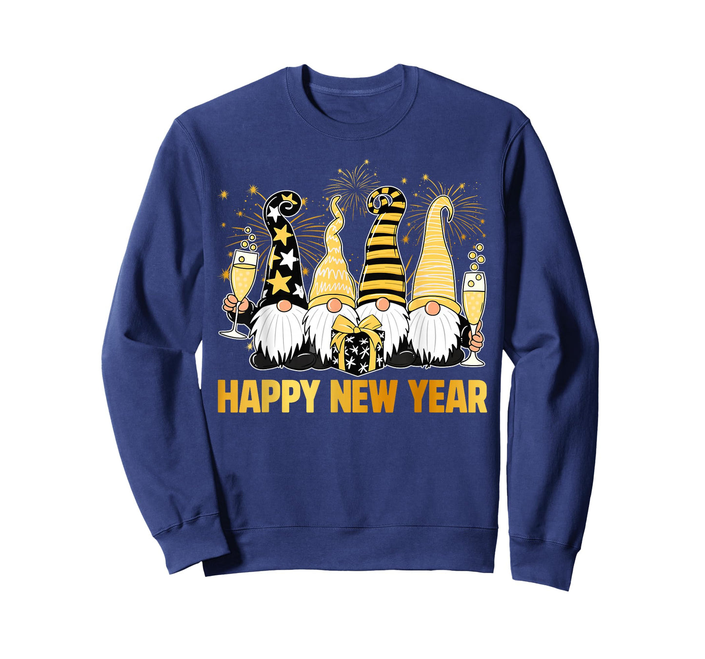 Happy New Year 2026 Gnomes Drinking Champagne New Years Eve T-Shirt