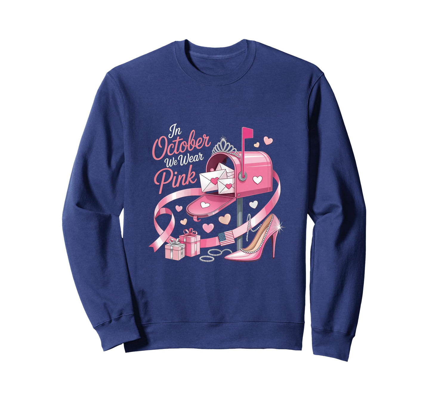 Postal Worker Clerk Breast Cancer Awareness Pink Ribbon T-Shirt