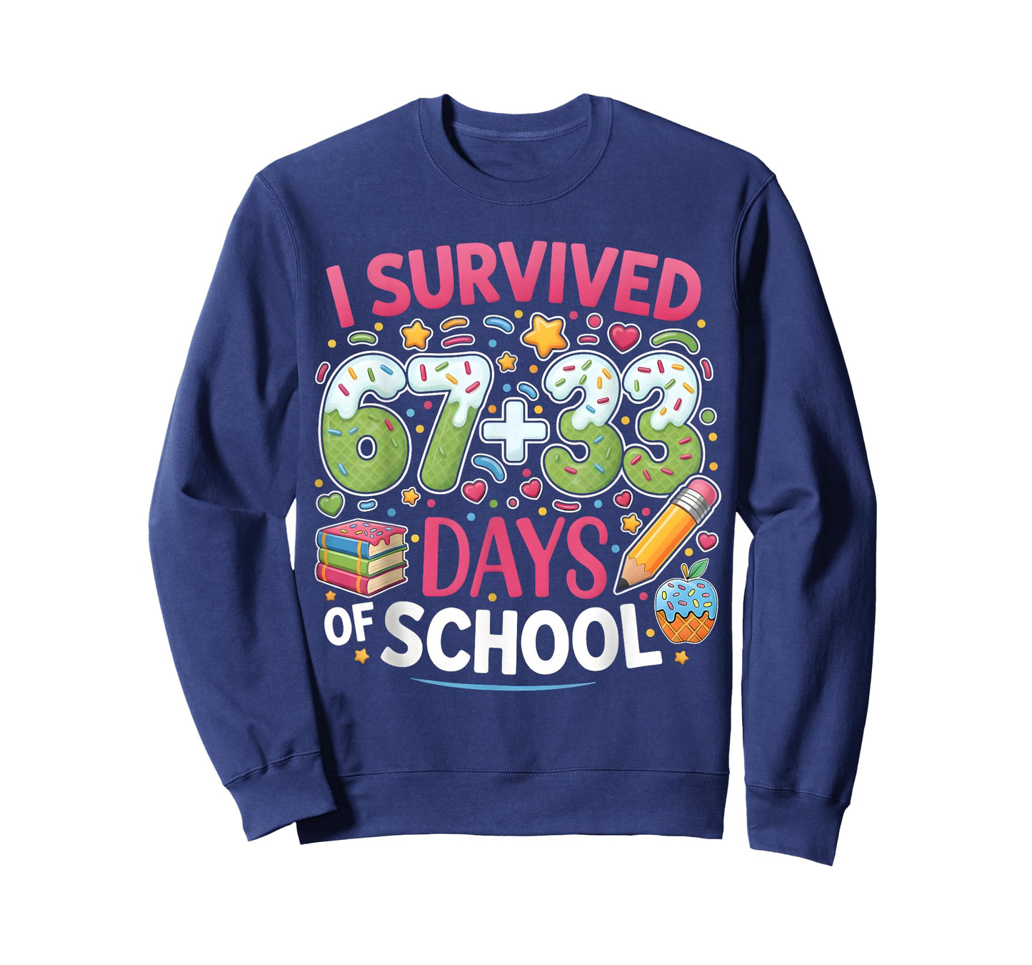 I Survived 67+33 100 Days of School Meme 67 Teacher Student T-Shirt