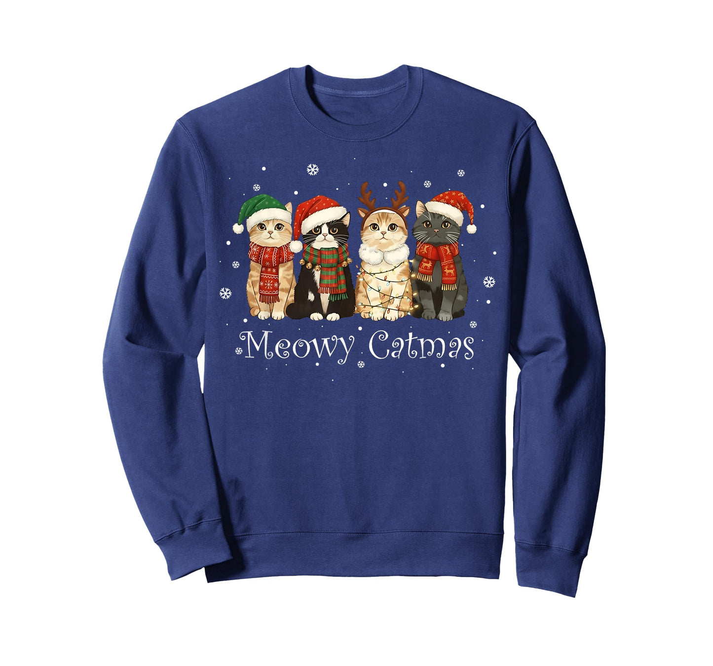 Meowy Catmas Cat Christmas Tree Xmas Girls Boys Funny Cat T-Shirt