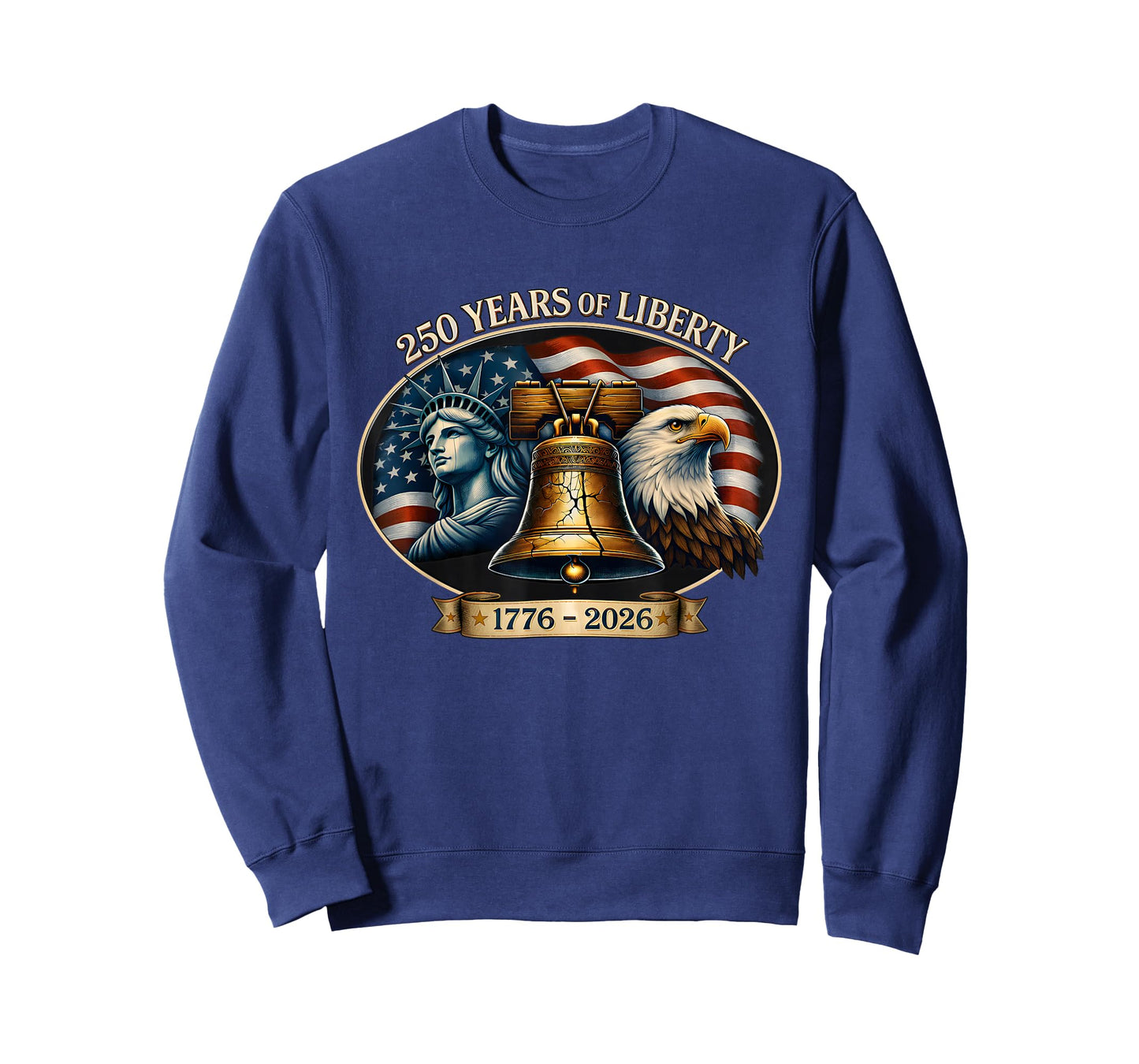 Eagle and Flag 250 Years of Liberty 1776-2026 250th Birthday T-Shirt