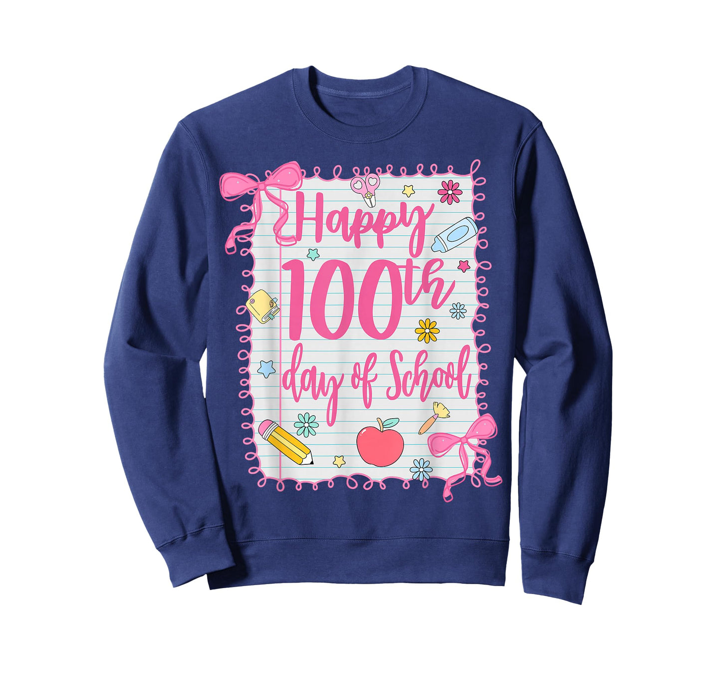 Happy 100th Day of School Coquette Girl Bow 100 Days Teacher T-Shirt