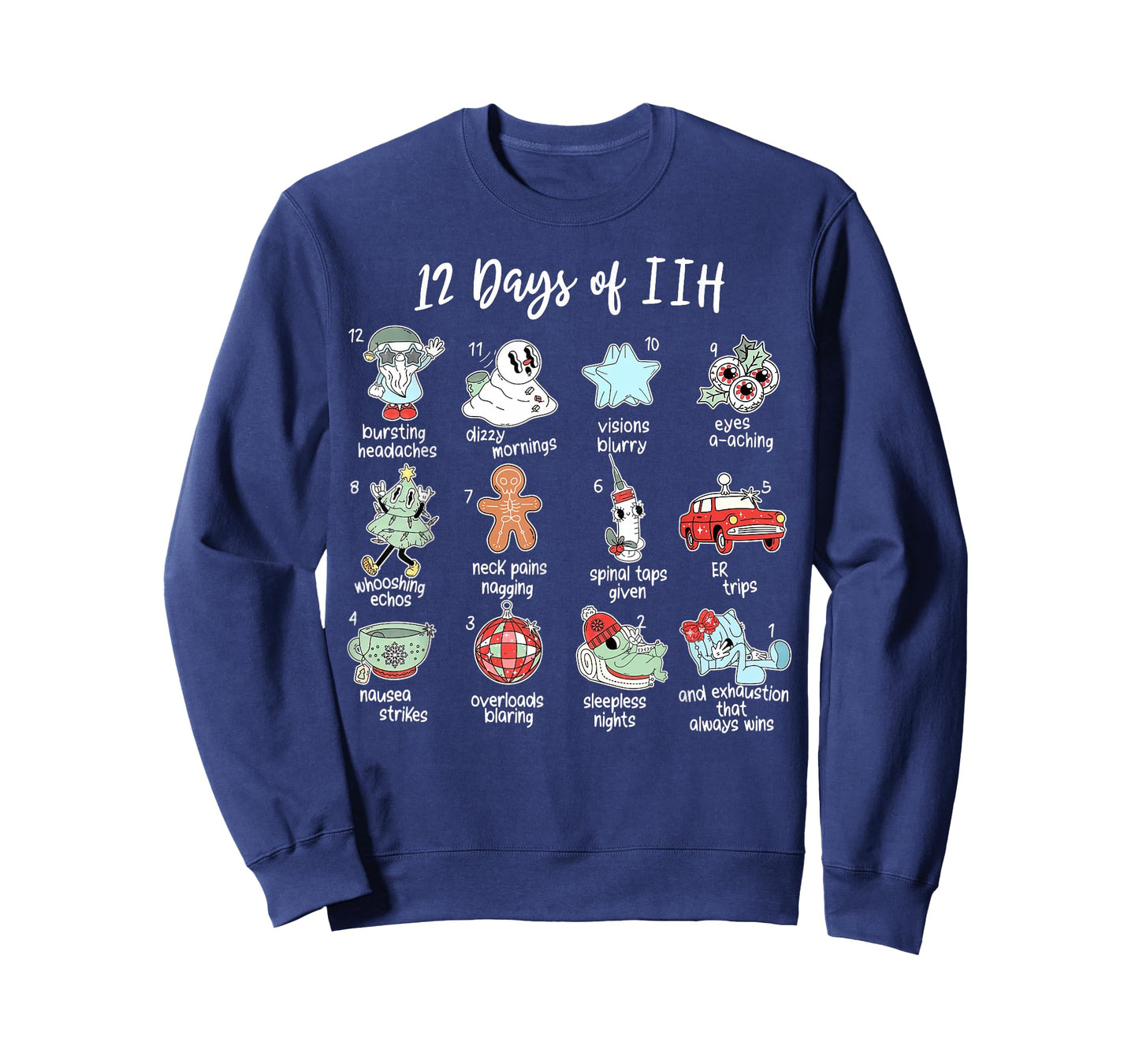 12 Days of IIH Christmas Awareness Pseudotumor Cerebri T-Shirt