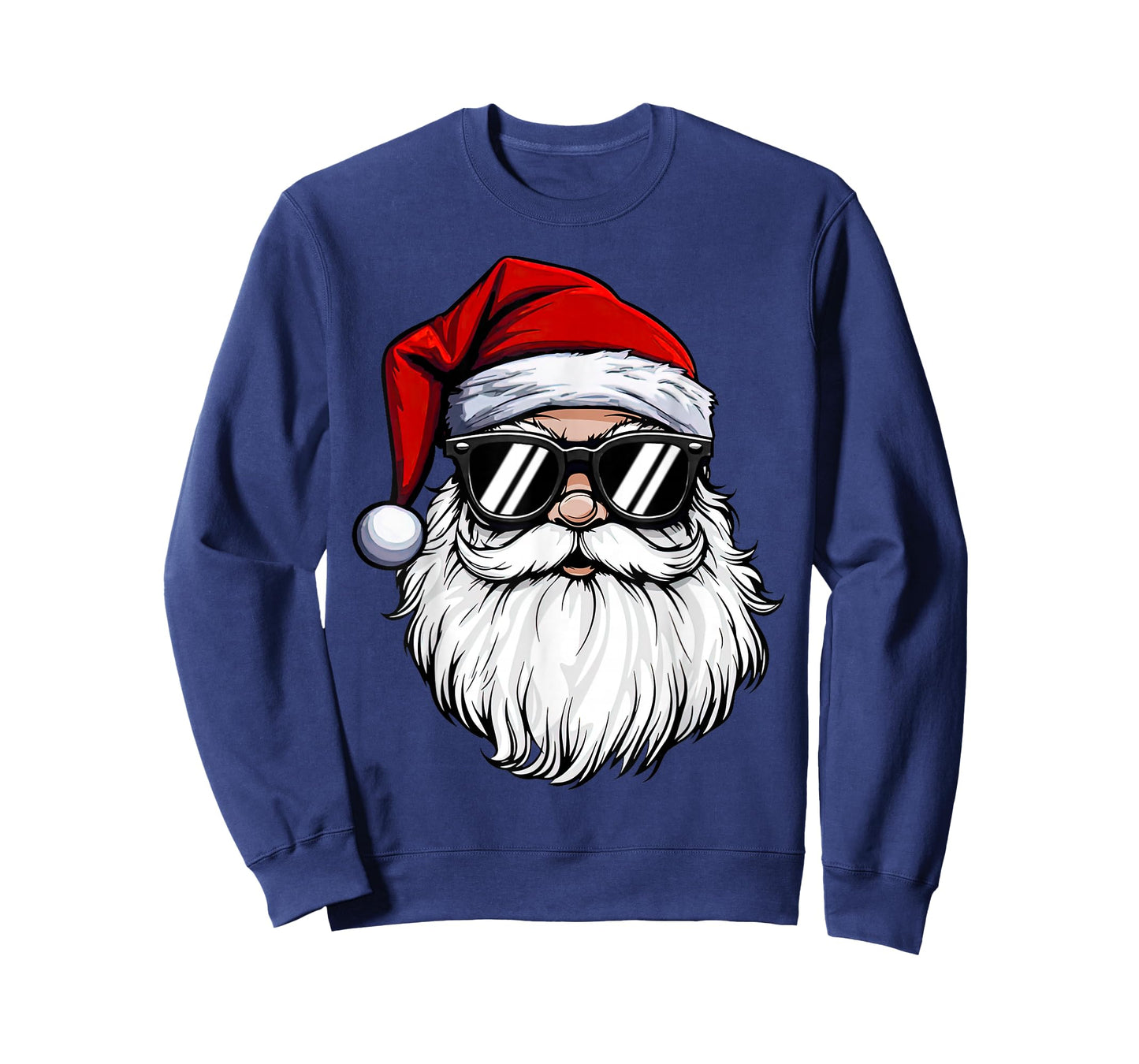 Santa Face Retro Sunglasses Christmas Shirts for Mens Boys T-Shirt