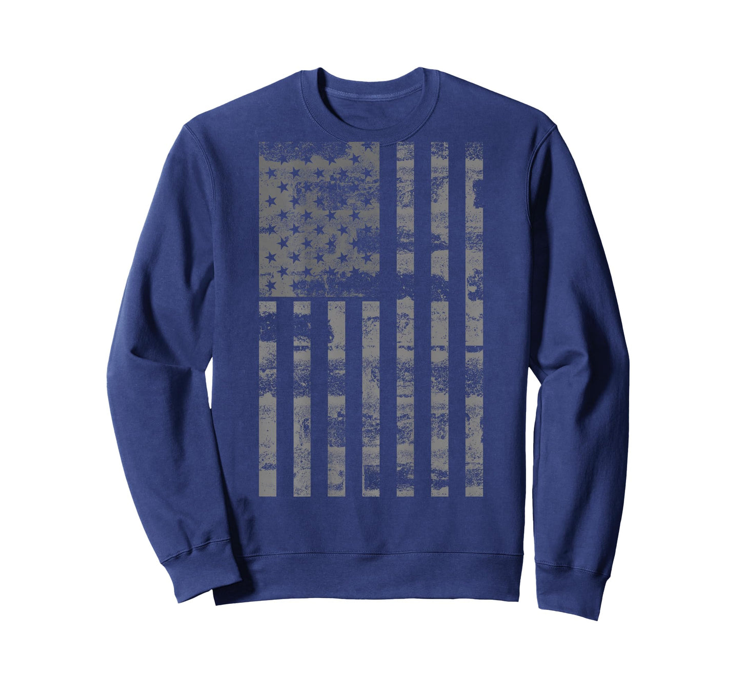 (Art on Back) American USA Flag Patriotic Distressed Graphic T-Shirt