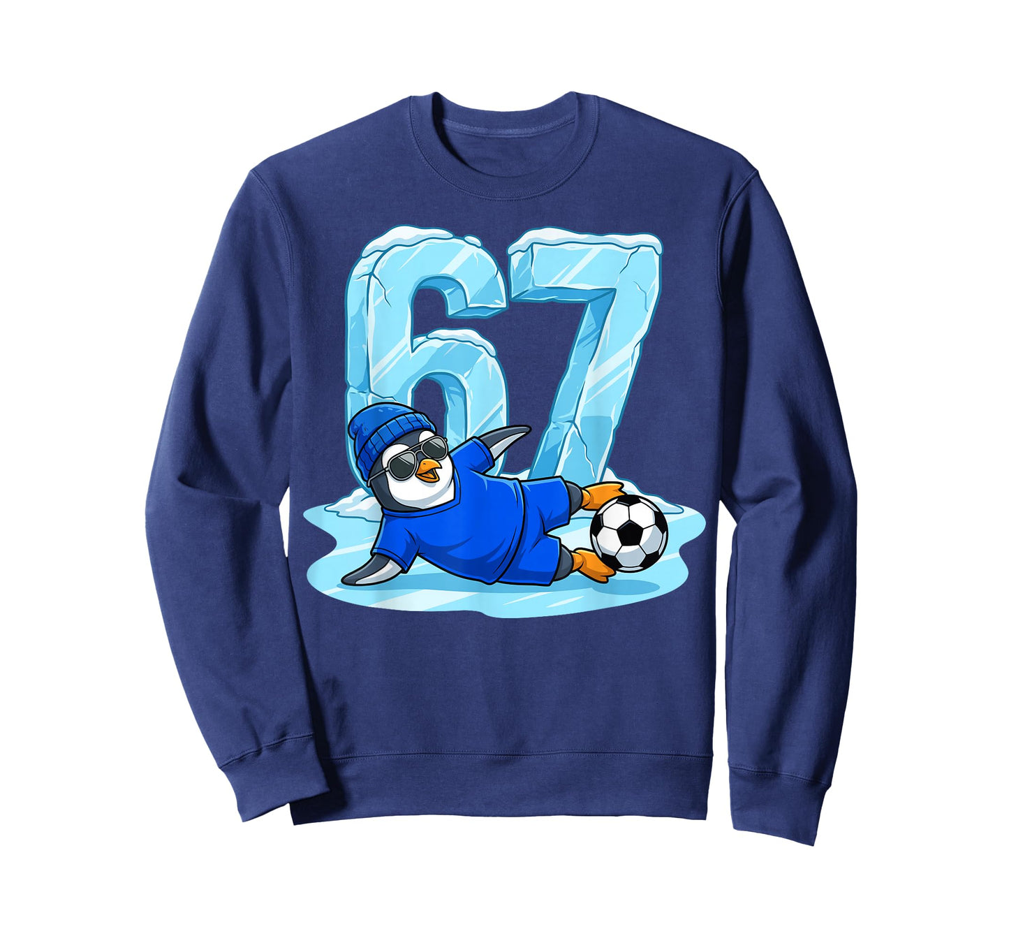 Penguin Soccer 67 Ice Slide Funny Winter Sports T-Shirt