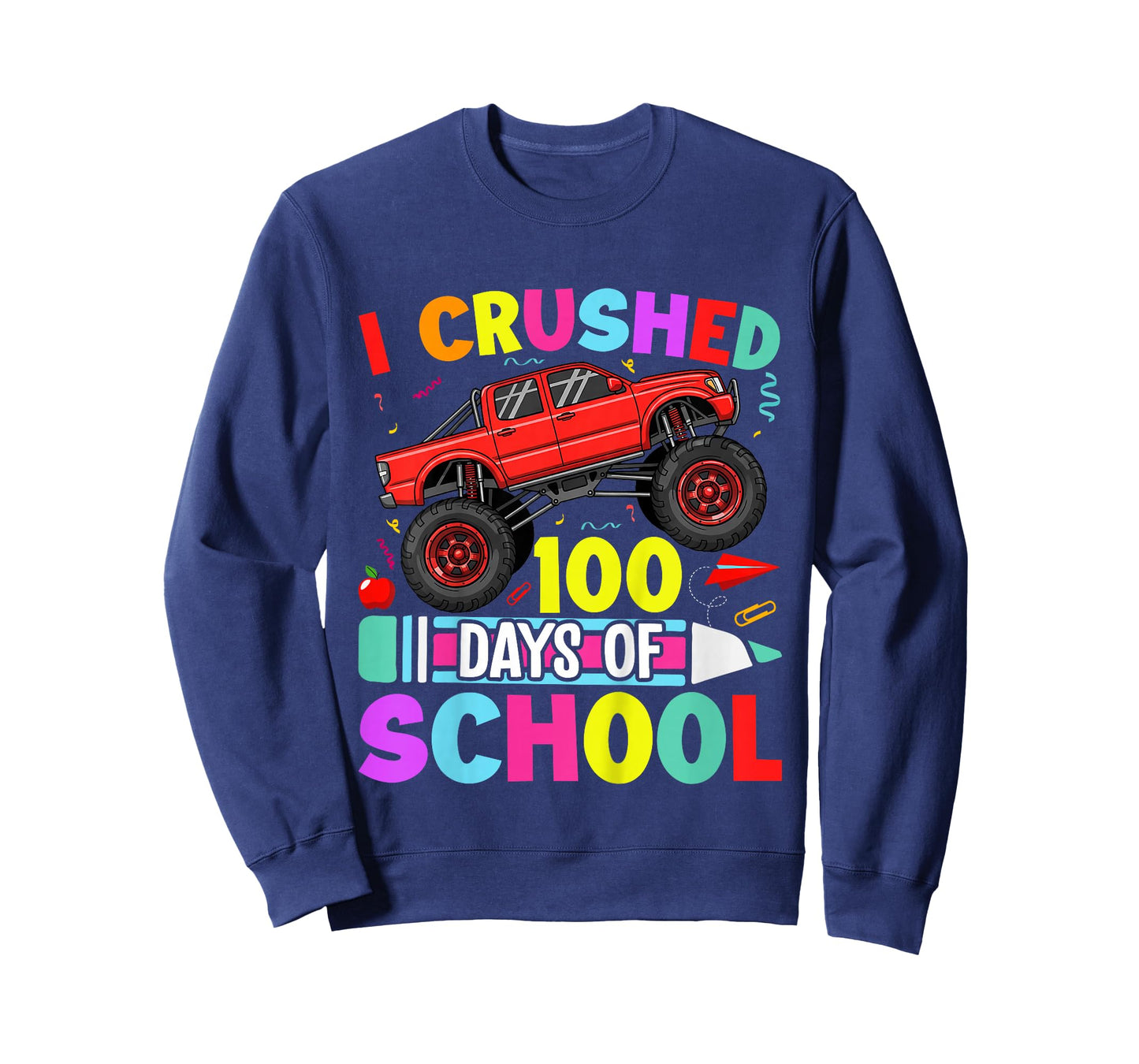 Kids 100 Days of School Monster Truck 100th Day of School Boys T-Shirt