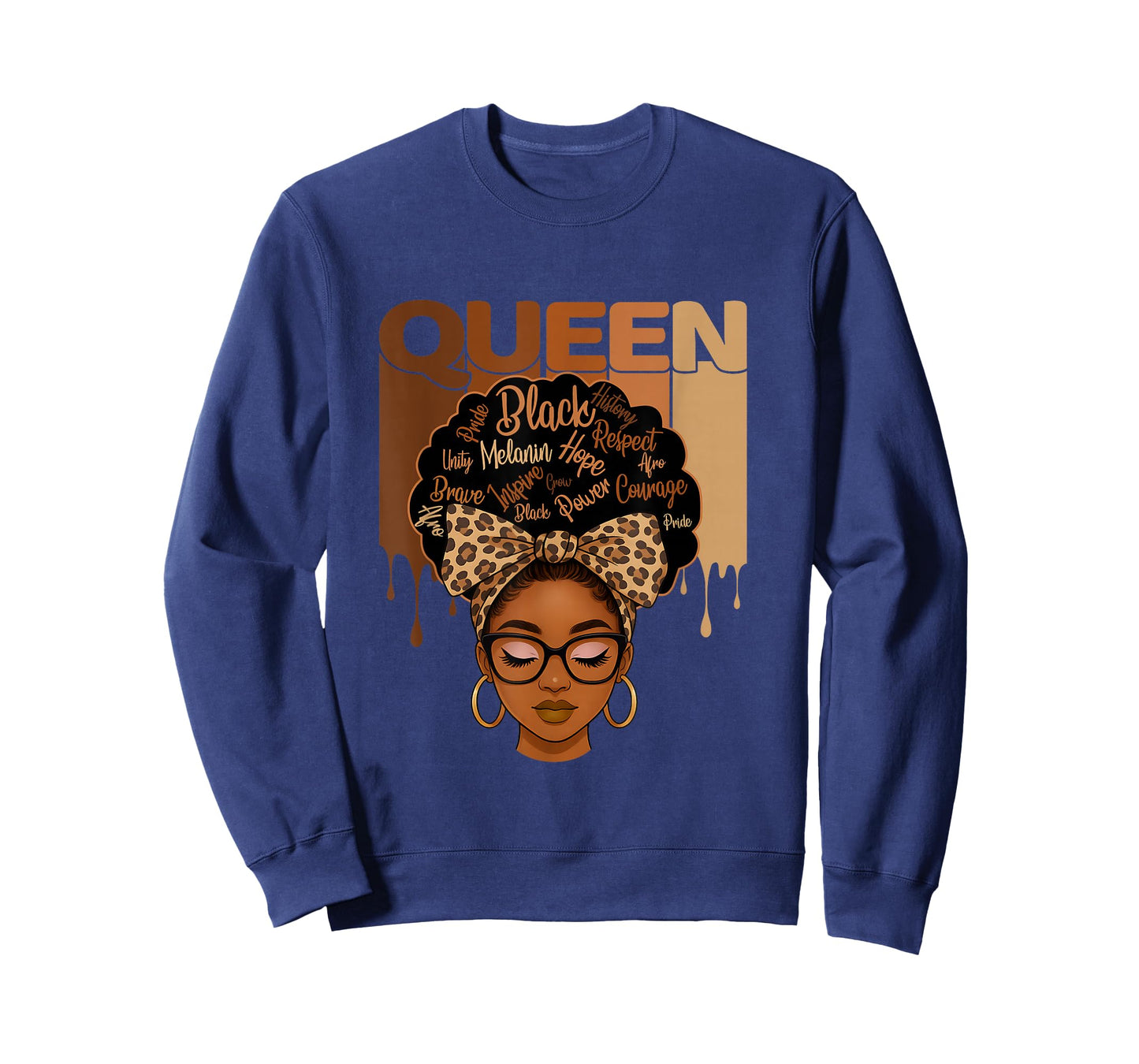 Retro Woman Melanin Queen African American Black History T-Shirt