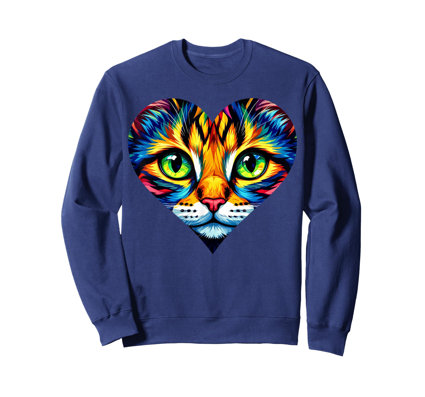 Colorful Cat Heart Art T-Shirt