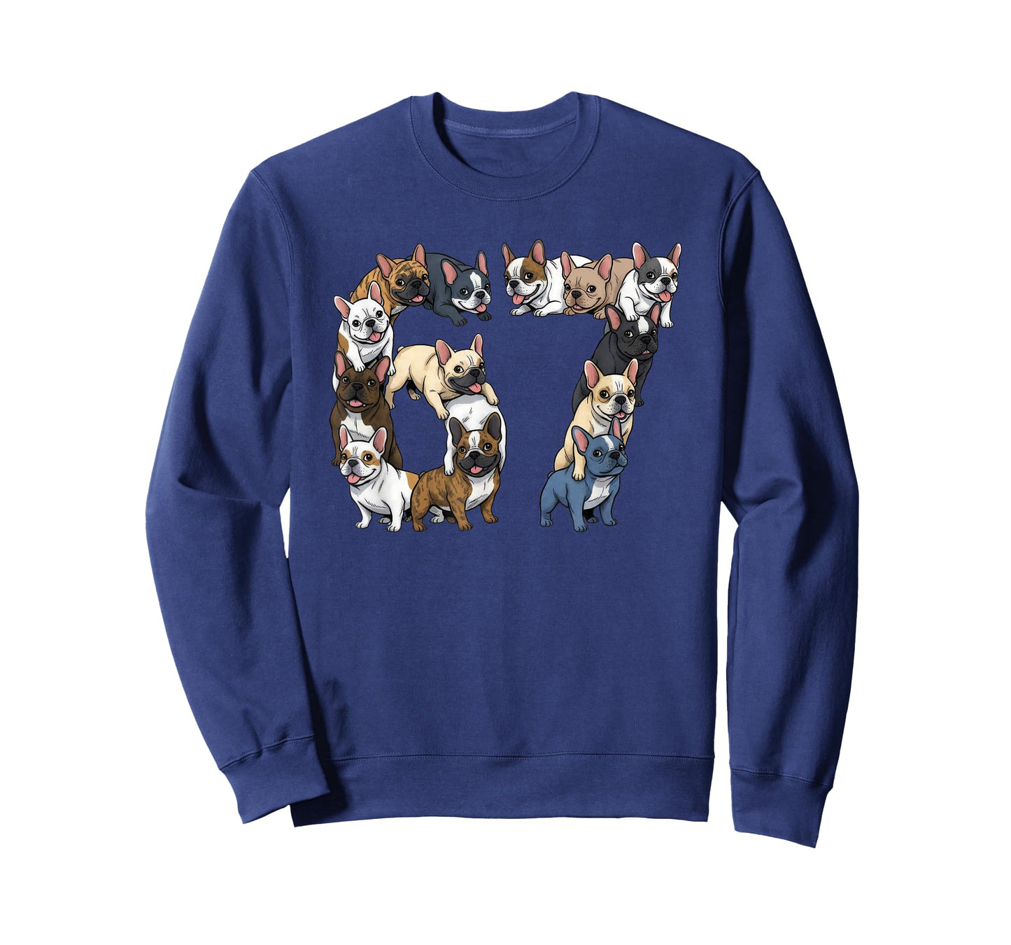 Funny French Bulldog Cartoon 6 7 Meme Six Seven Love Dog Mom T-Shirt