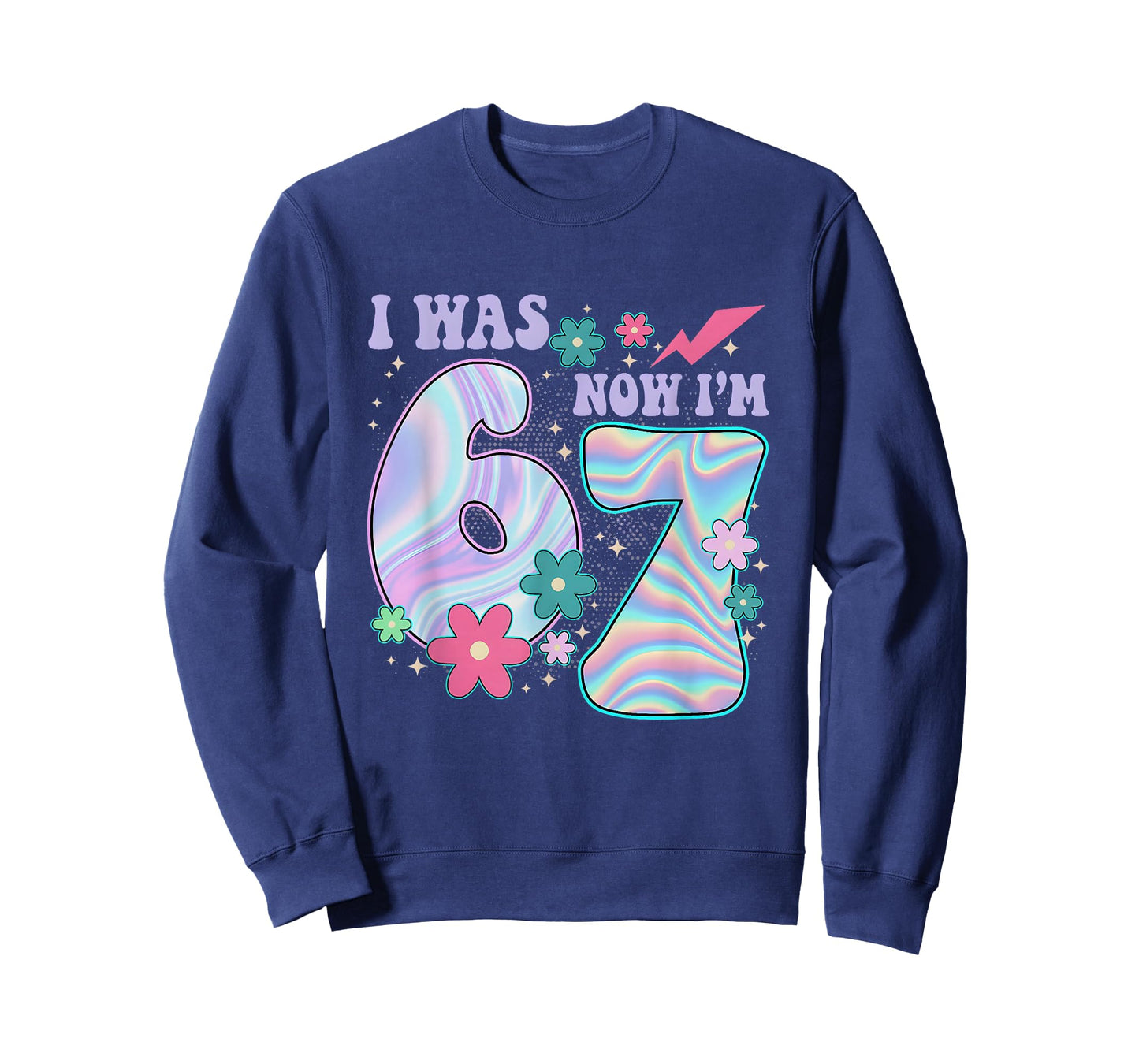 7 Year Old Birthday i was 6 Now I'm 7 67 Funny for Kids Girl T-Shirt
