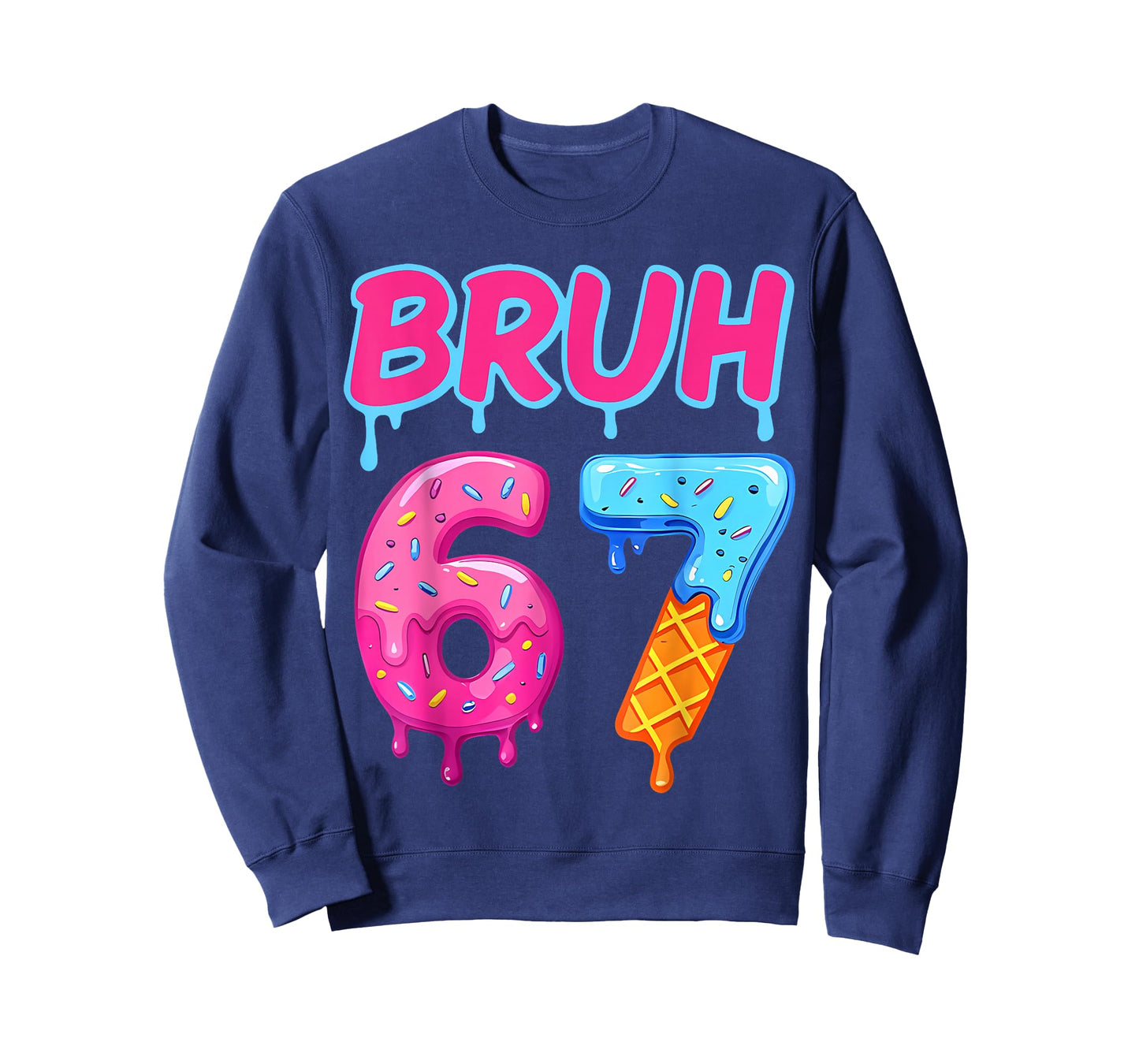 Baseball Ice Cream Drip Number 67 Player Or 67th Birthday T-Shirt