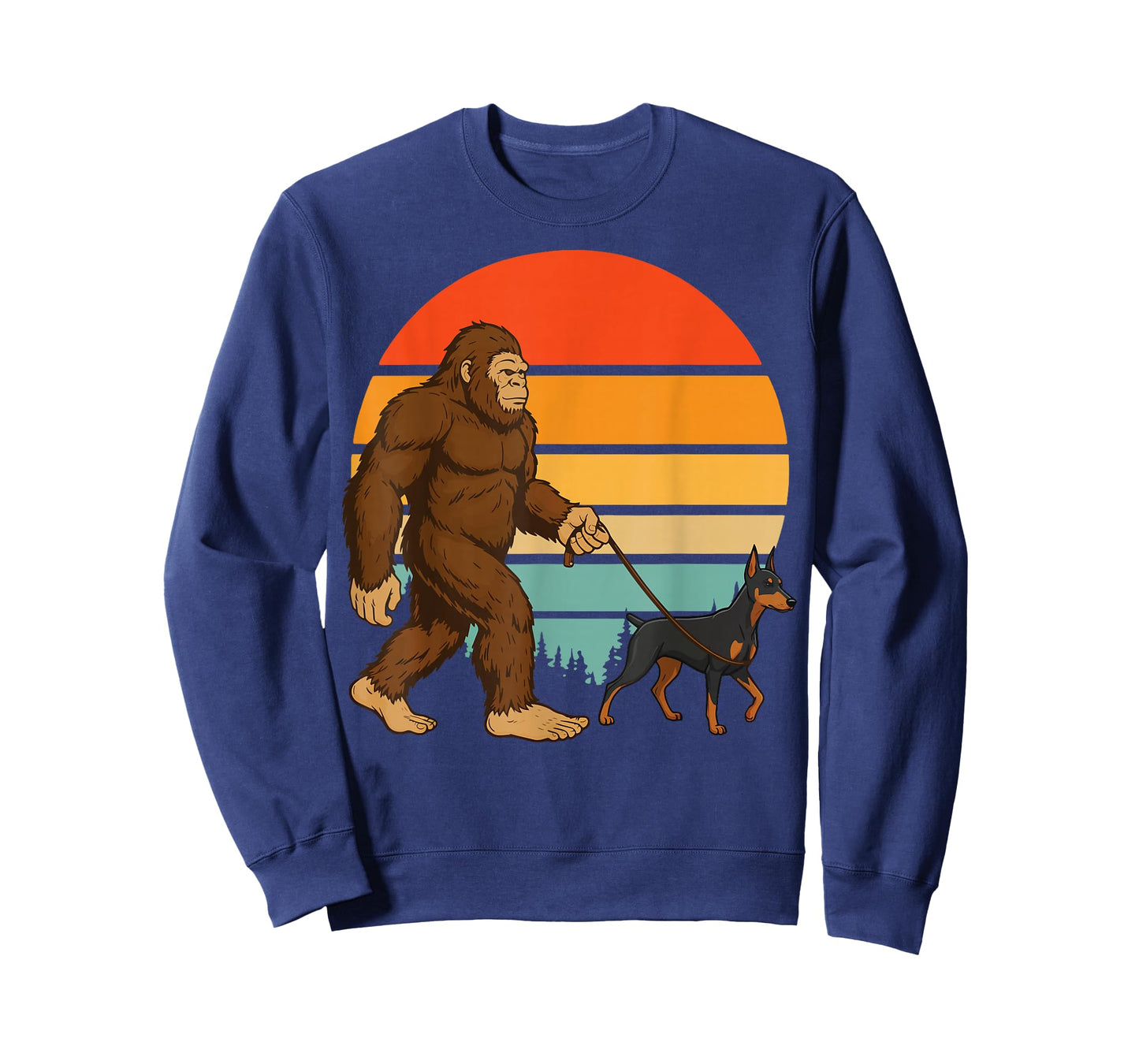Bigfoot Doberman Retro T-Shirt