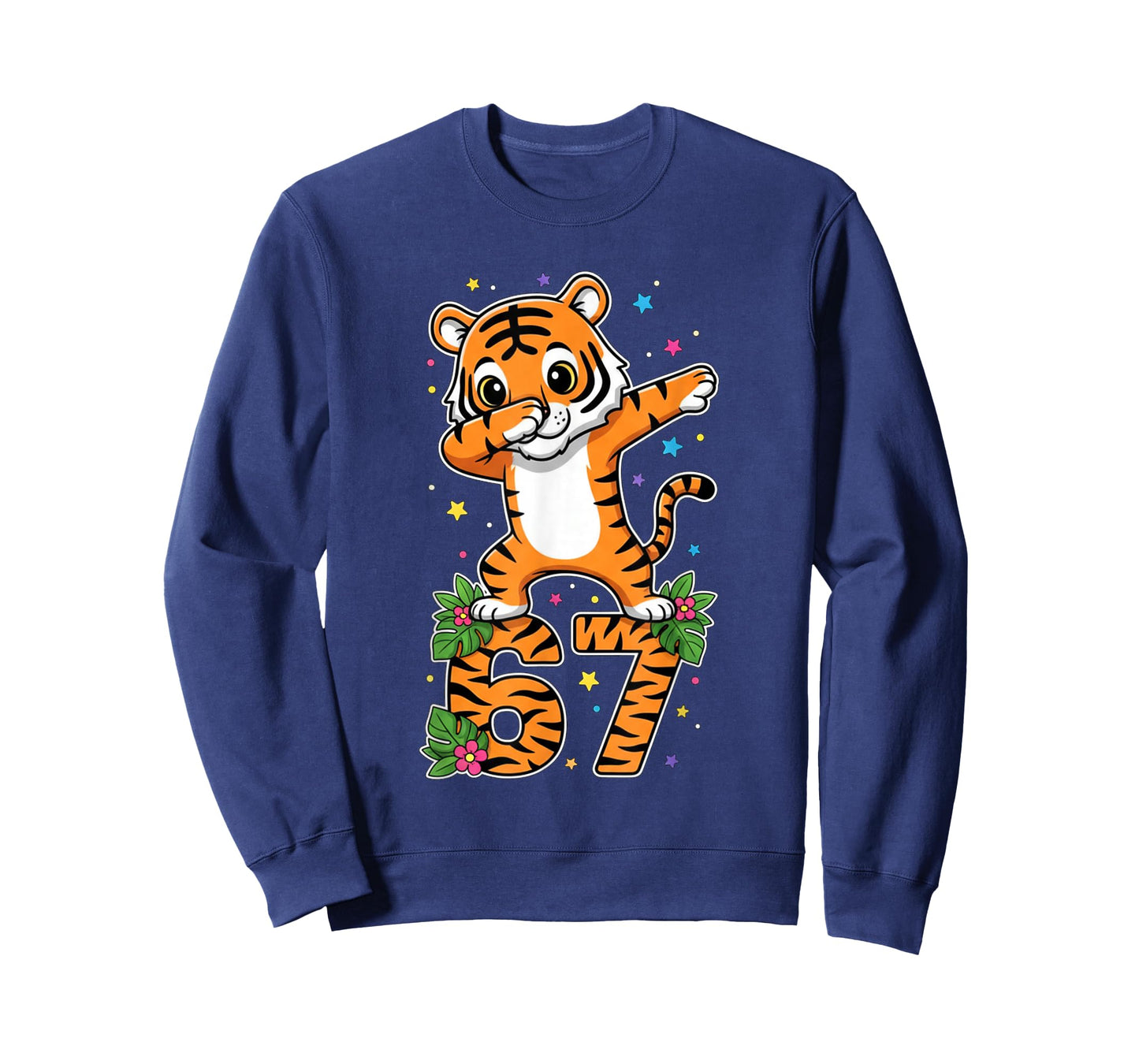 Dabbing Tiger 67 Funny Six Seven Gen Z Slang Meme Cute T-Shirt