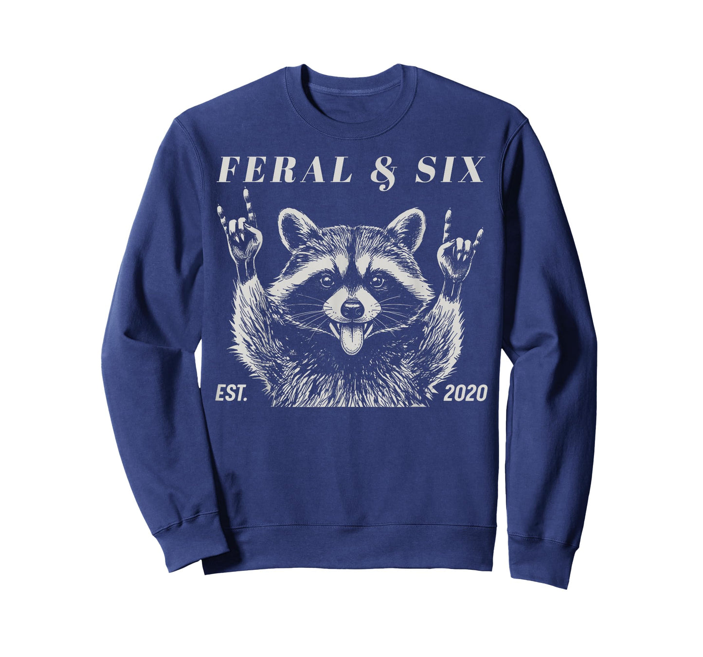 Feral and Six Raccoon Funny 6th Birthday Girls Boys Kids T-Shirt