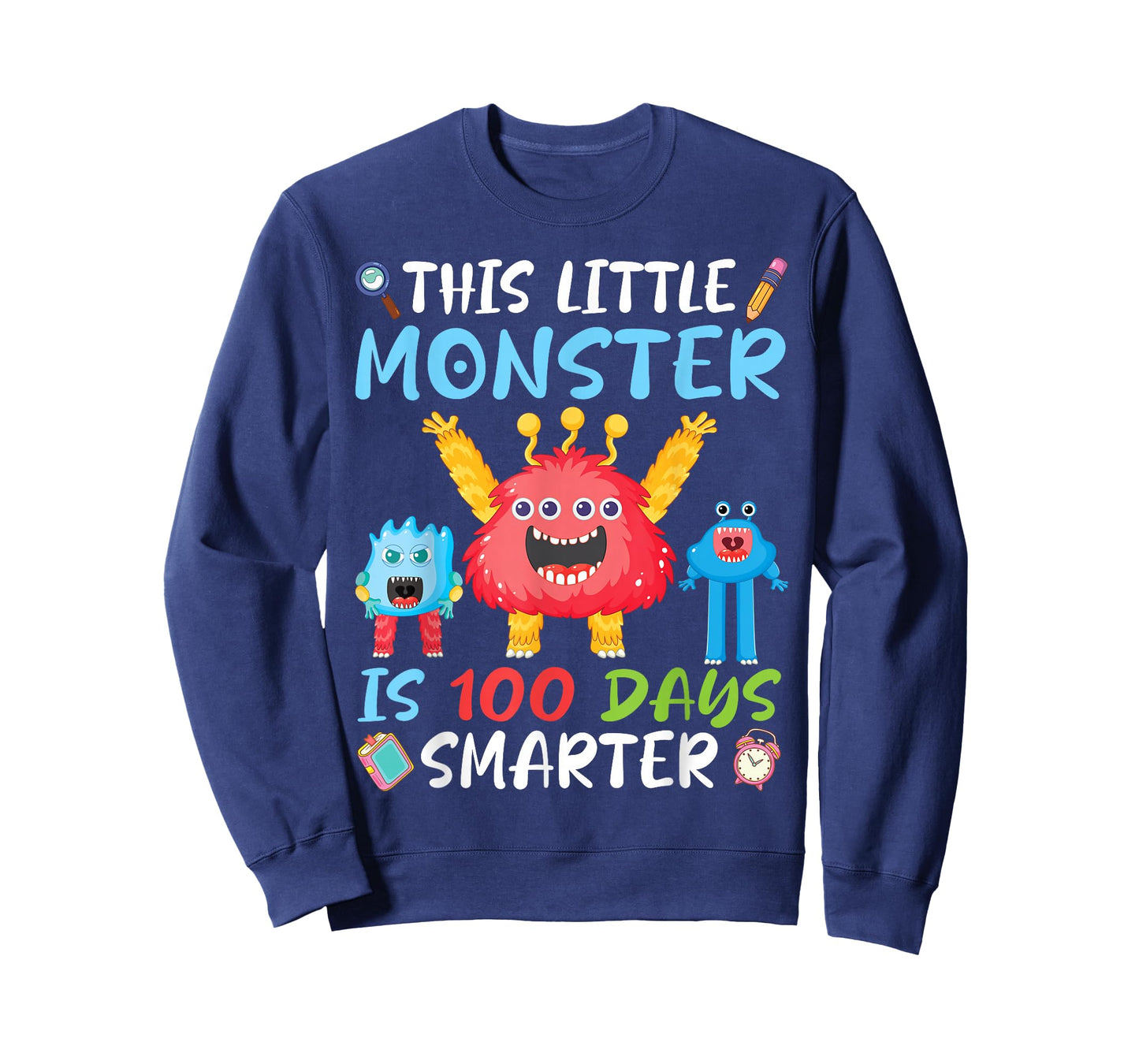 This Little Monster is 100 Days Smarter Student Back School T-Shirt