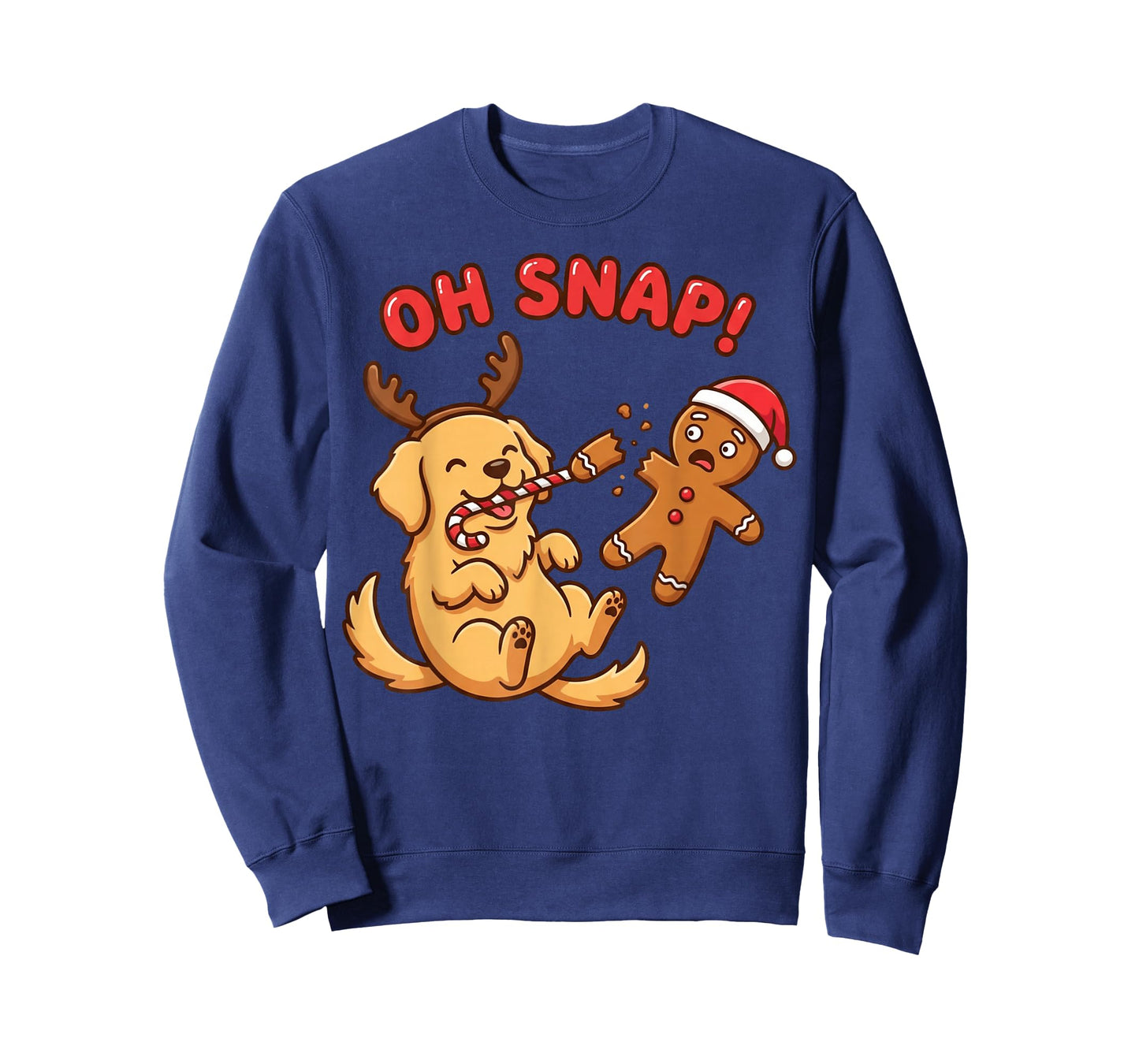 Oh Snap Gingerbread Man Broken Leg Funny Dog Christmas T-Shirt