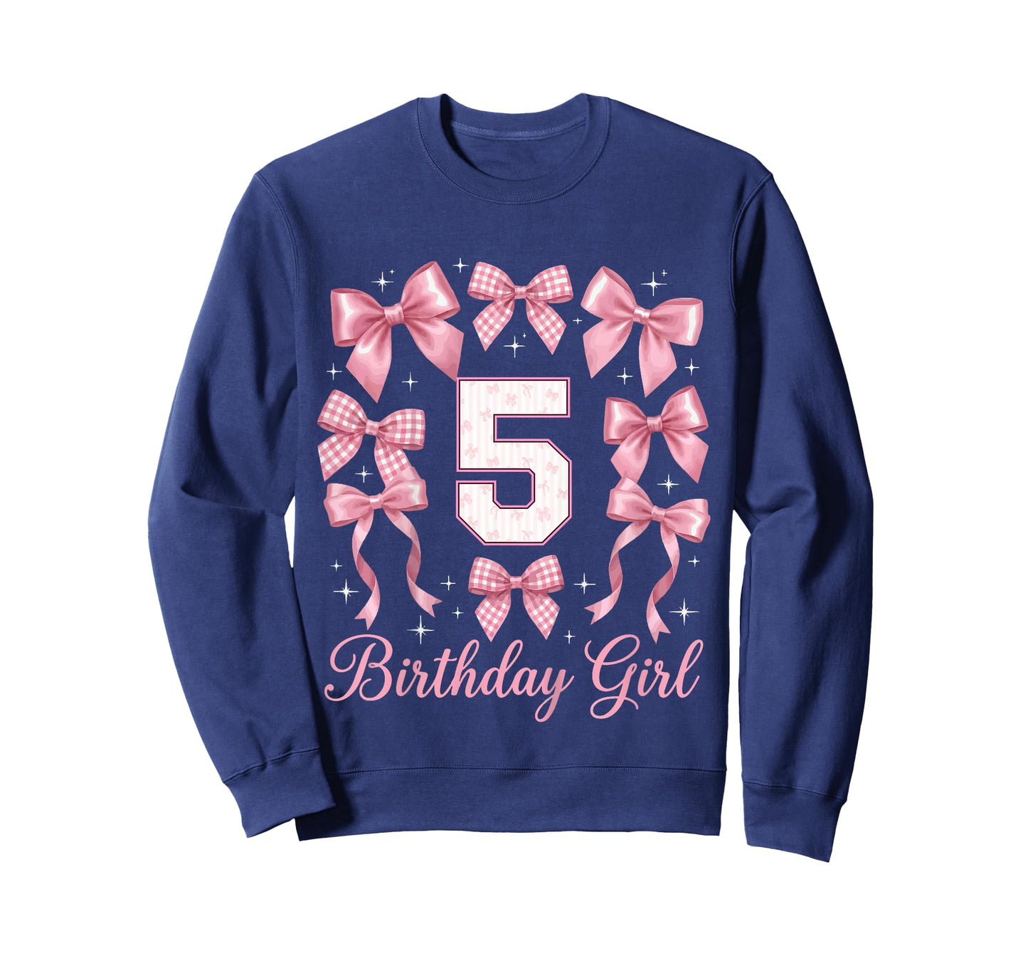 Kids 5th Birthday Shirt Girl Coquette Bow Kids Five 5 Year Old T-Shirt