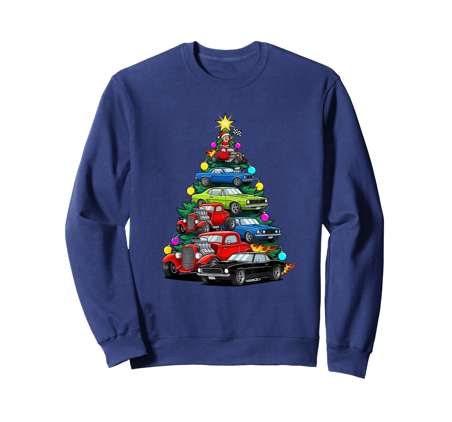 Cars & Trucks Vintage Muscle Car Christmas Tree T-Shirt