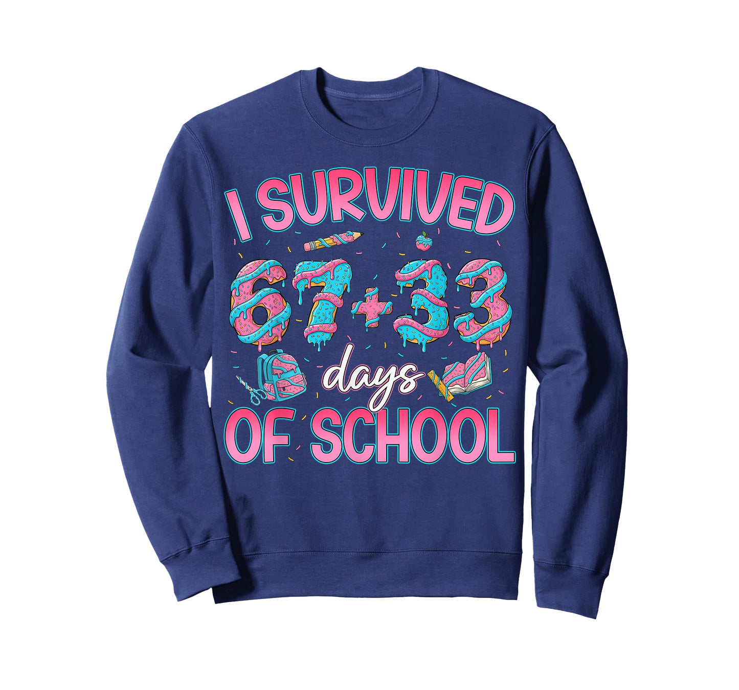 I Survived 67 + 33 Days of School Ice Cream Drip Girl Boy T-Shirt