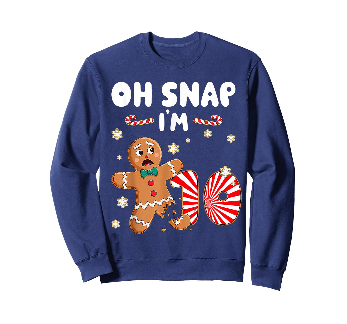 Christmas Oh Snap 10 Year Old Gingerbread Man 10th Birthday T-Shirt