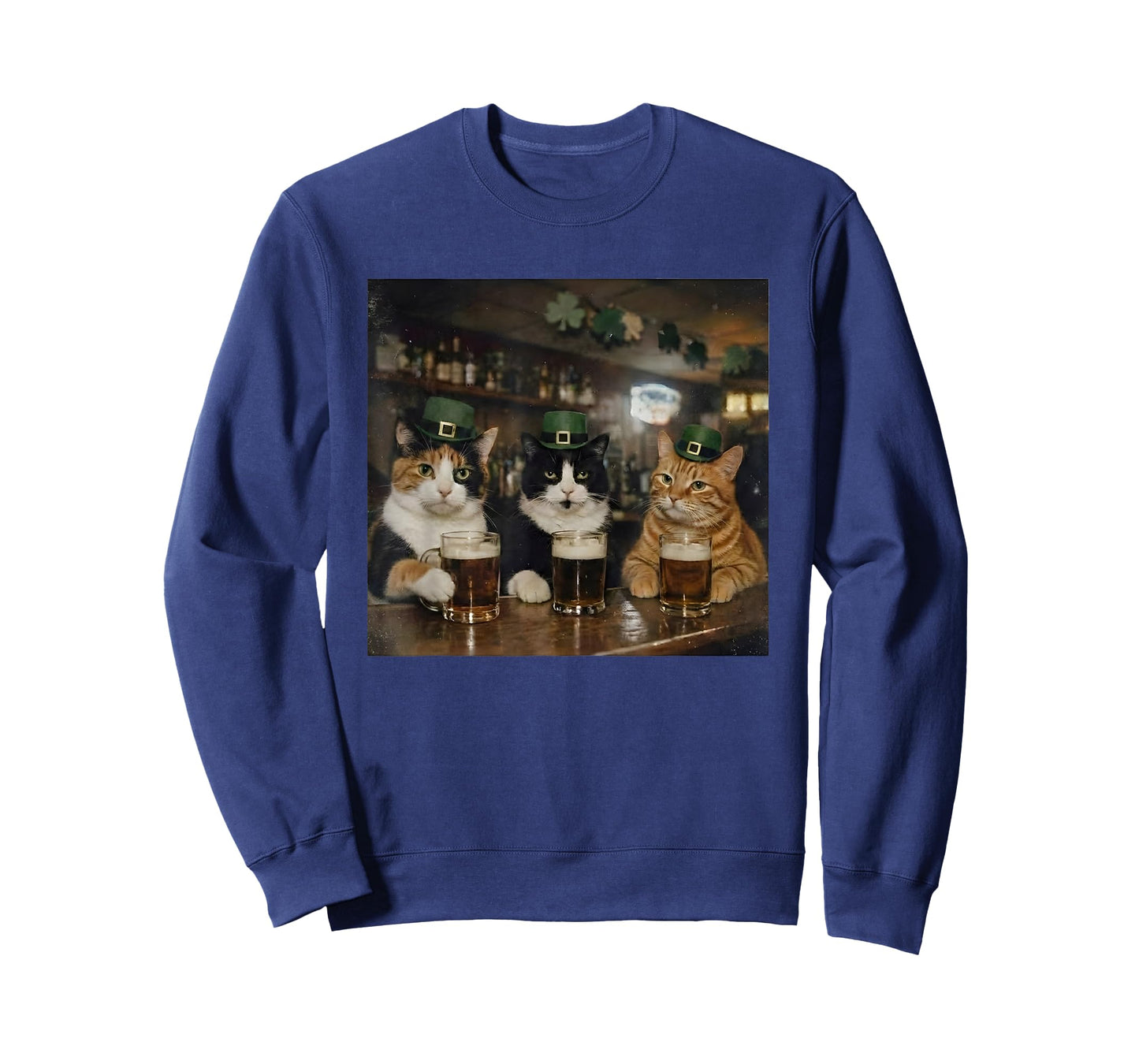 St Patricks Day Drinking Cats Leprechaun Hats Bar T-Shirt