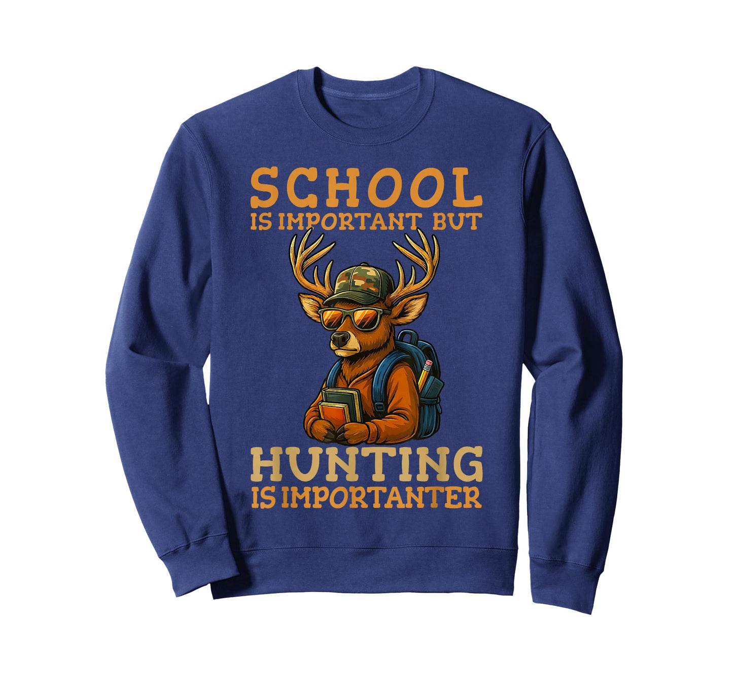 School Important Hunting Importanter Funny Deer Hunter T-Shirt
