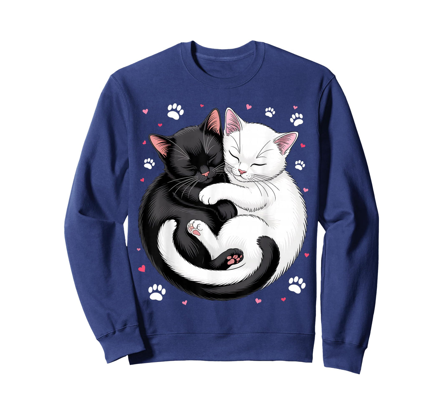 Yin and Yang Pet Cat Black White Cats T-Shirt