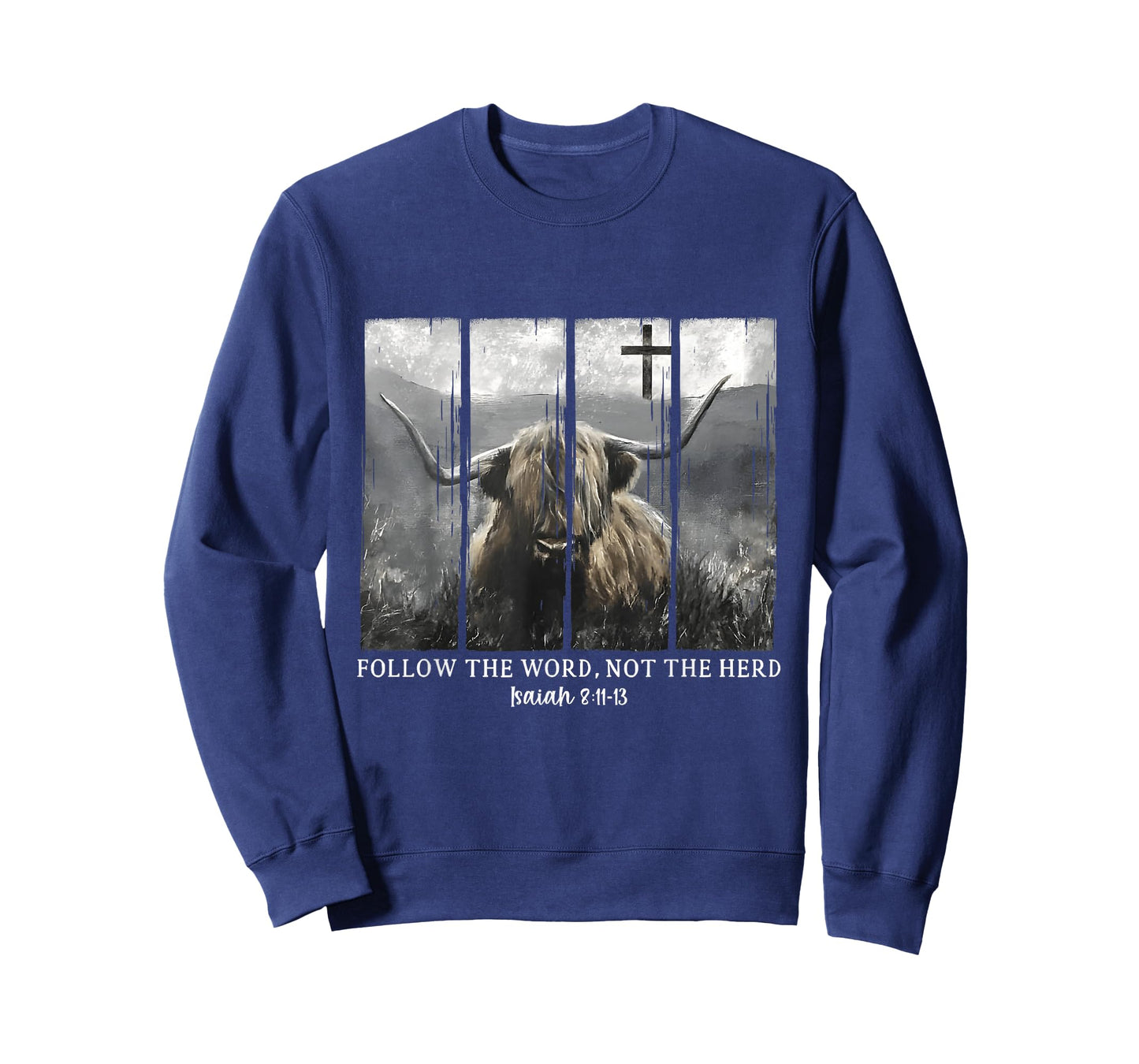 Follow The Word Not The Herd Christian Bible Highland Cow T-Shirt