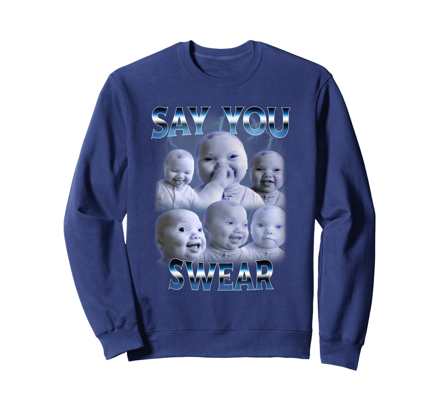 Say You Swear Ai Niche Baby Holding Back Laugh Genz Meme T-Shirt