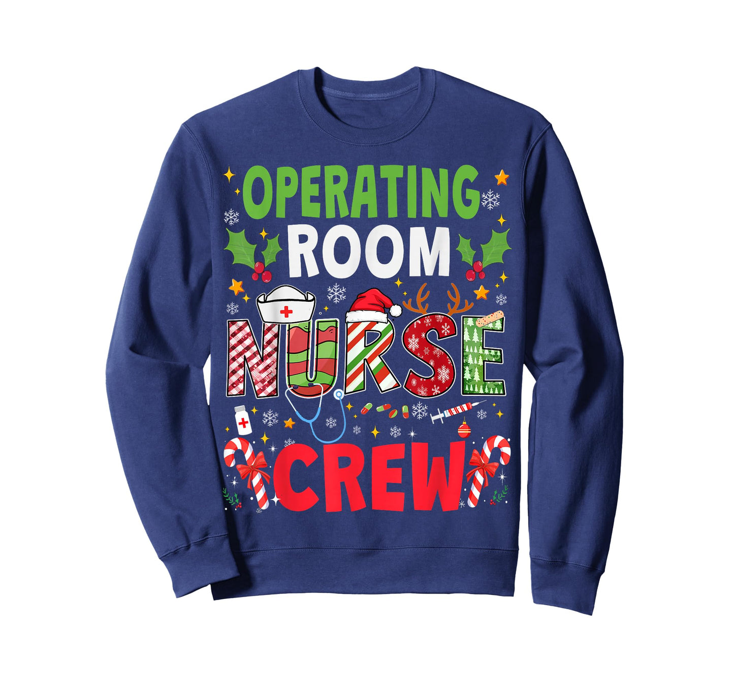 Operating Room Nurse Christmas Crew Funny Xmas Nurse Pajama T-Shirt