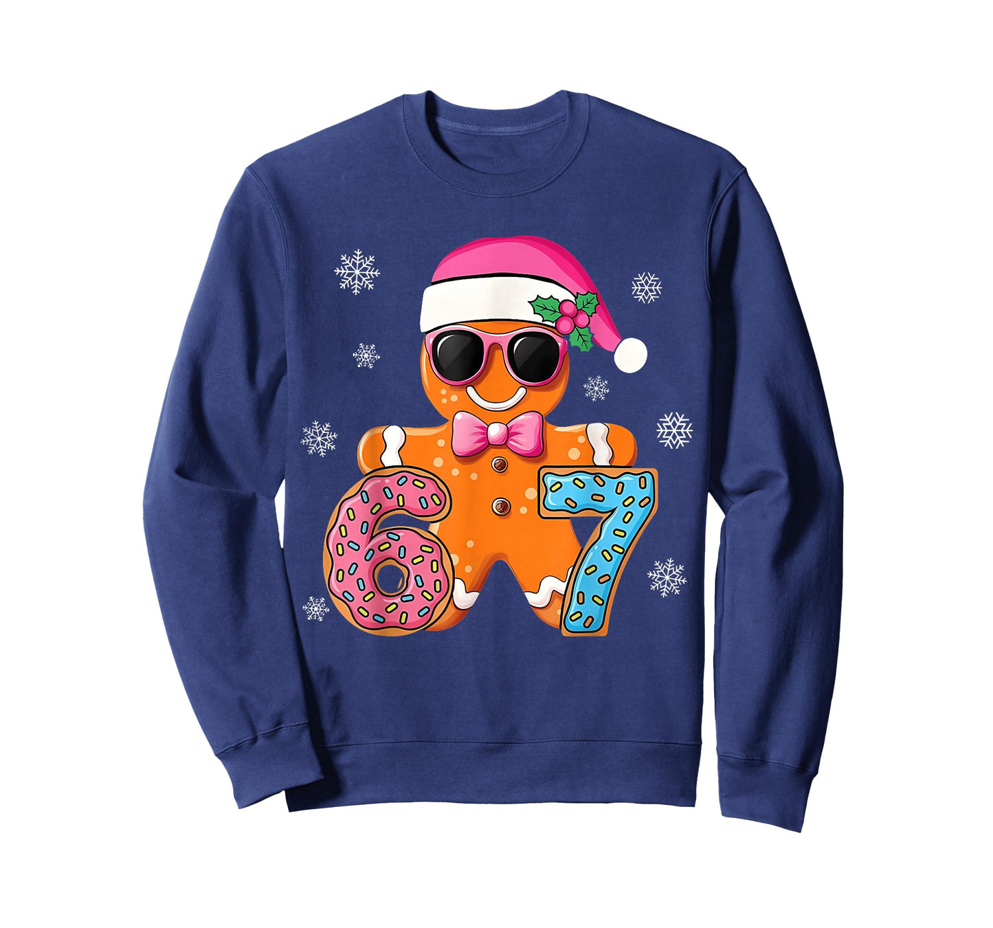 Gingerbread Six Seven 67 Meme 6 7 Funny Christmas Boys Kids T-Shirt