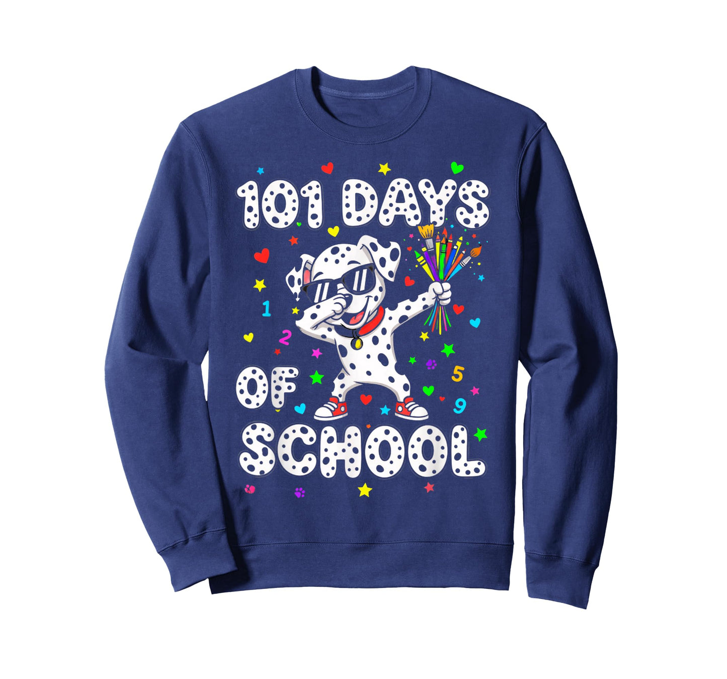 101 Days of School Dabbing Dog Funny Kids Student Girls Boys T-Shirt