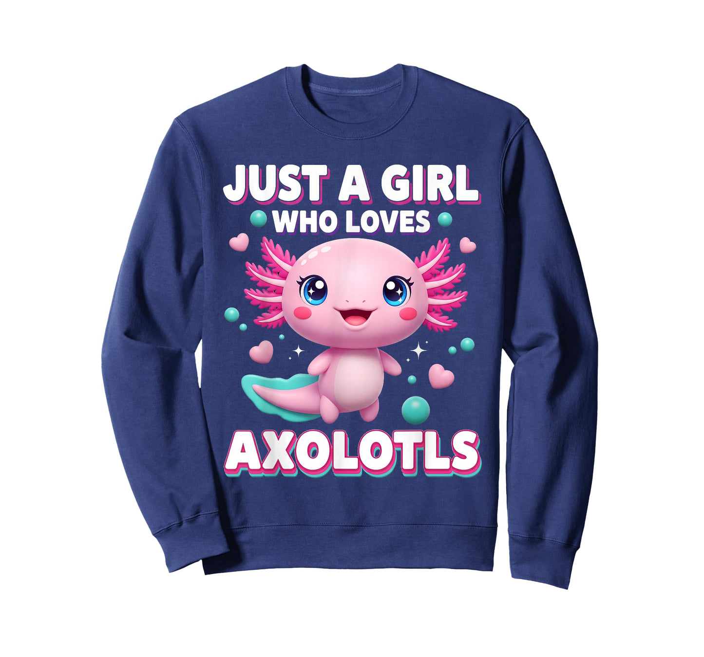 Axolotl Girls Kawaii Just a Girl Who Loves Axolotls Kids T-Shirt