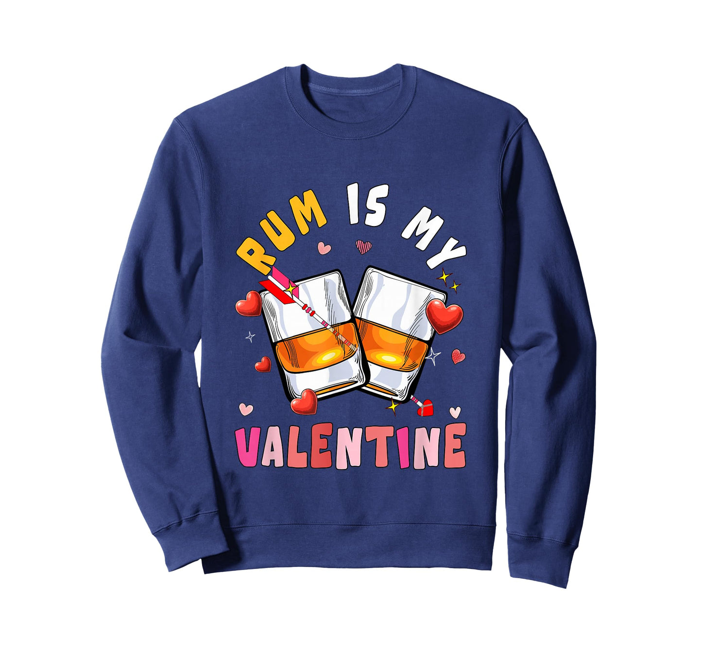 Rum is My Valentine Hearts Matching Drinker Family Couple T-Shirt