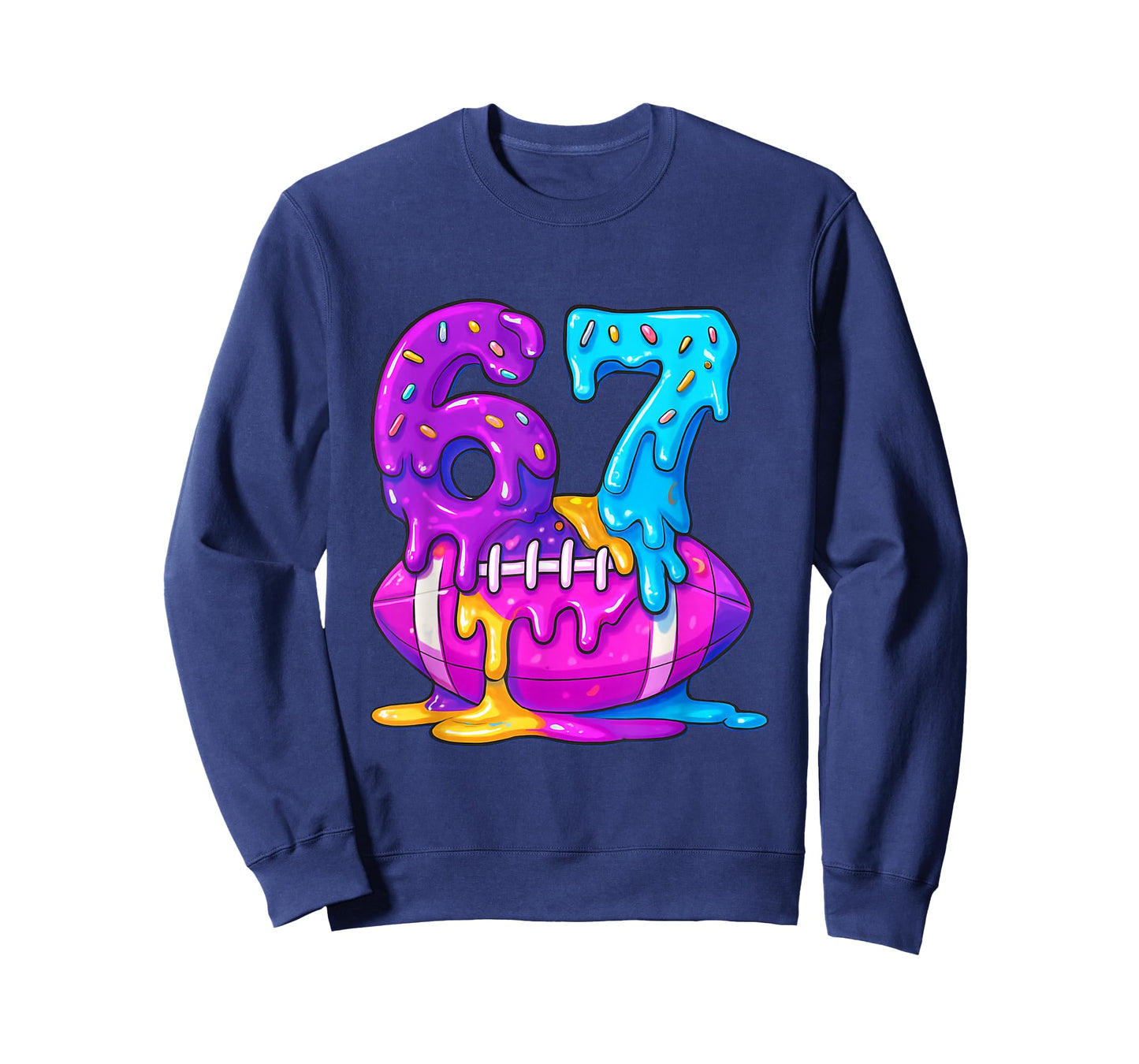 67th Birthday Ice Cream American Football Drip 6 7 Player T-Shirt