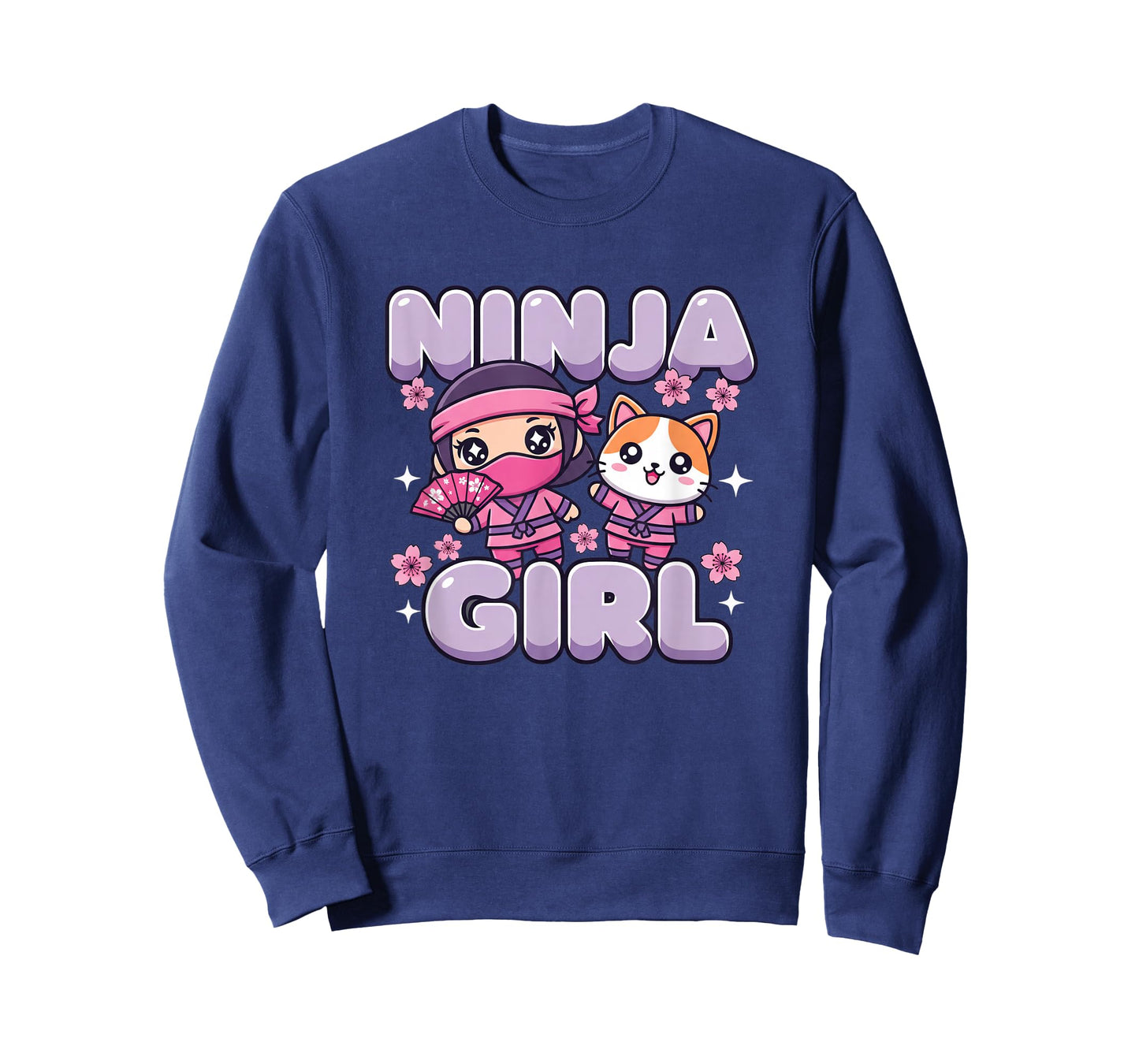 Cat Ninja Girl Cute Kawaii Ninja Cat Birthday Party T-Shirt