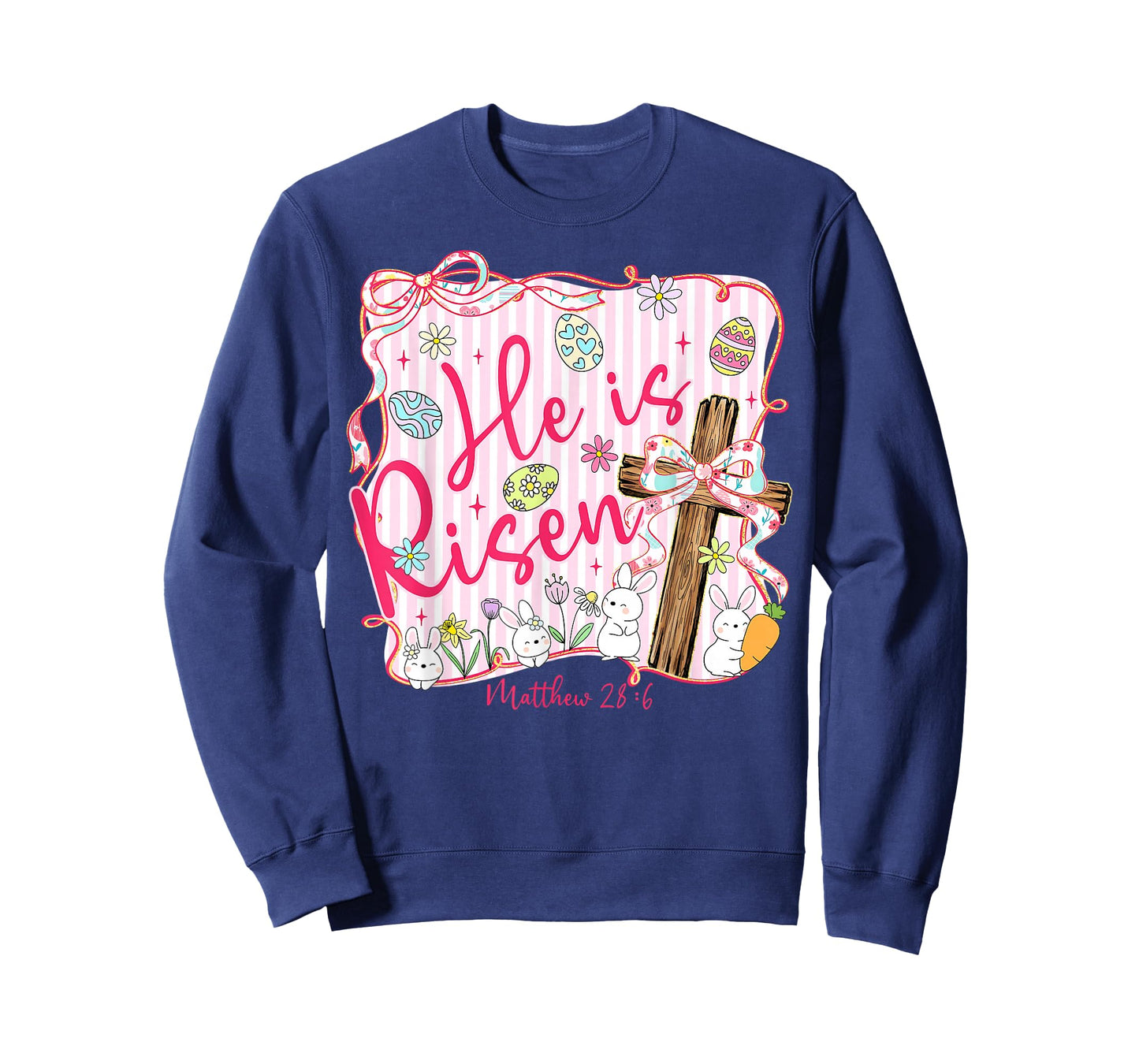 He is Risen Jesus Christian Easter Coquette Bow Faith Women T-Shirt