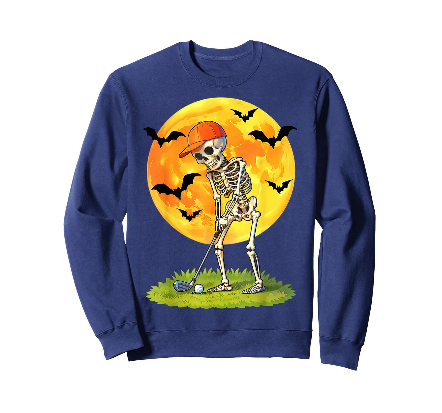 Skeleton Golf Player Halloween Golfer Funny Golfing Men Dad T-Shirt