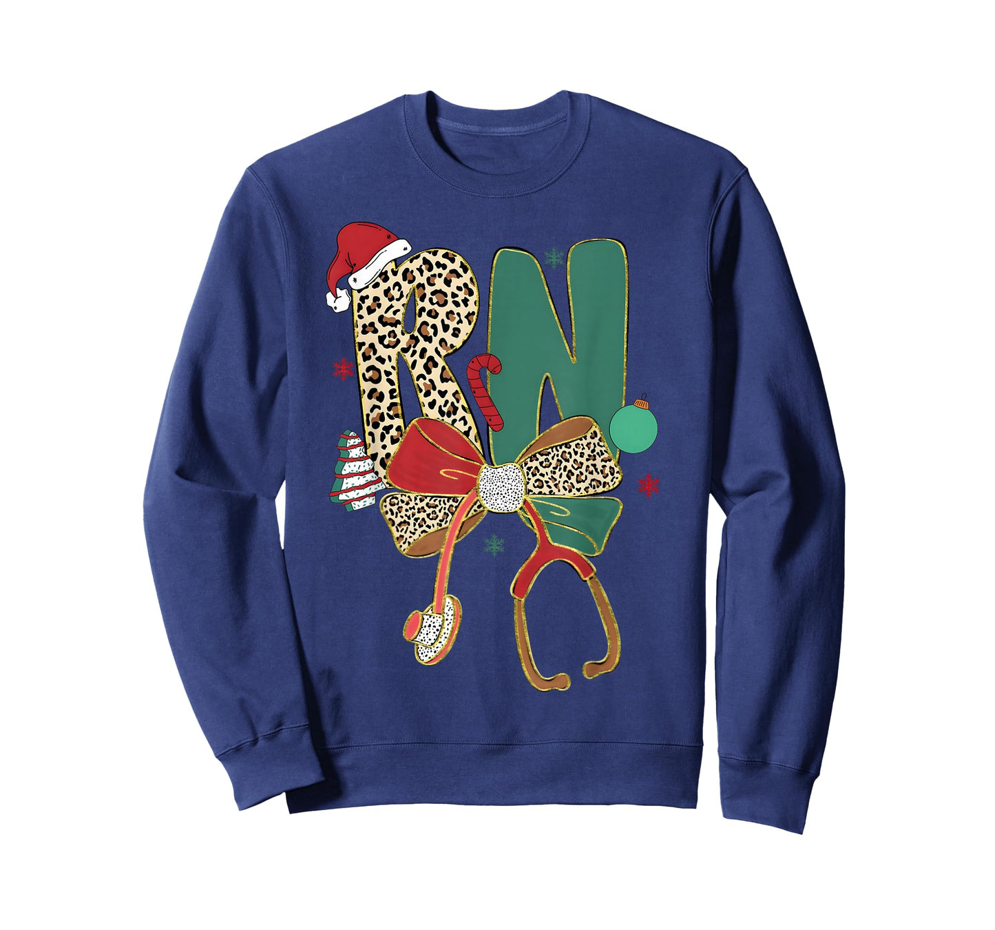 RN Nurse Merry Christmas Coquette Bow Leopard Men Women T-Shirt