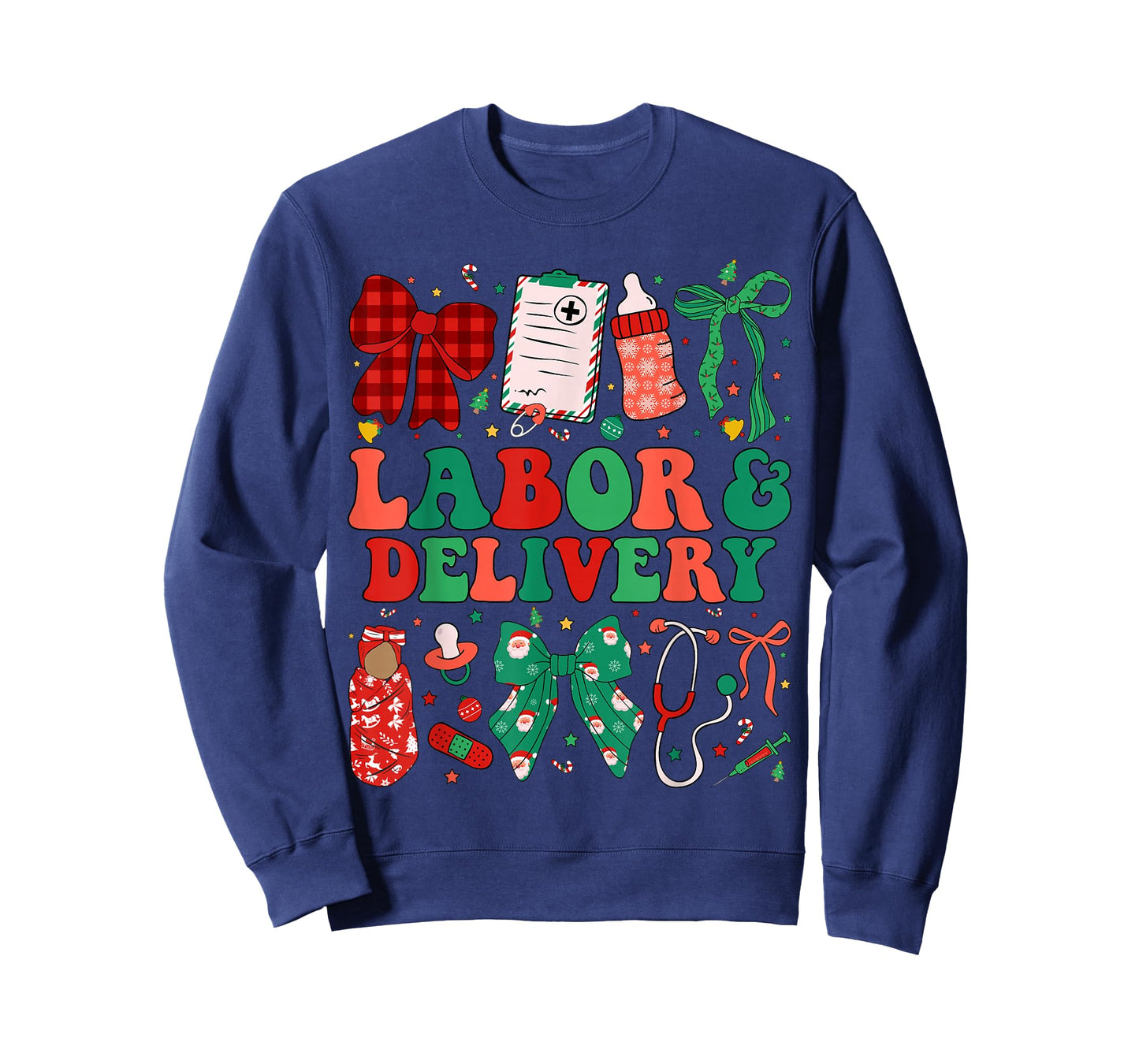 Labor and Delivery Nurse Christmas L&D Nursing Xmas T-Shirt