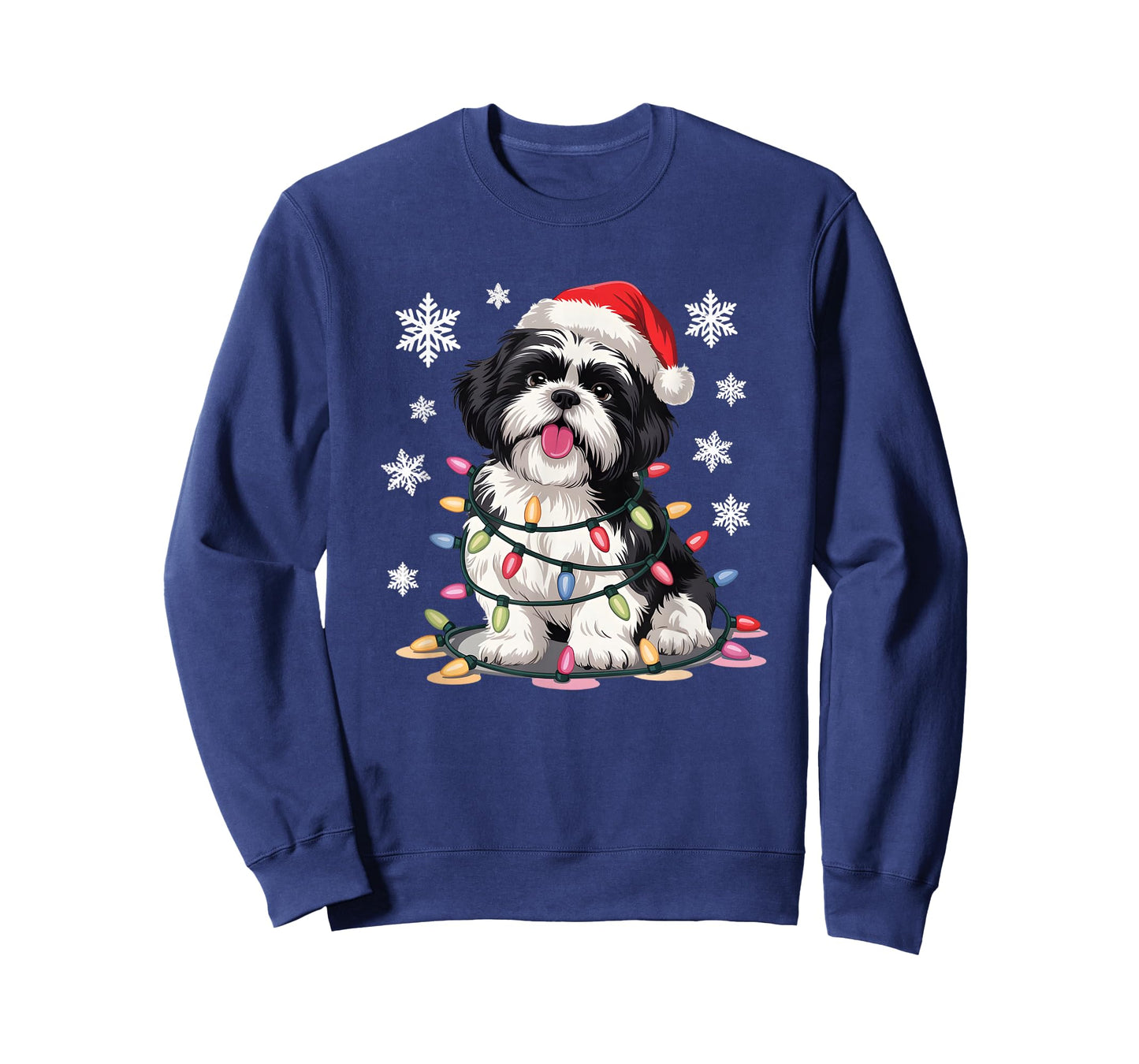 Christmas Dog Shih Tzu Santa Xmas Women Men Kids T-Shirt