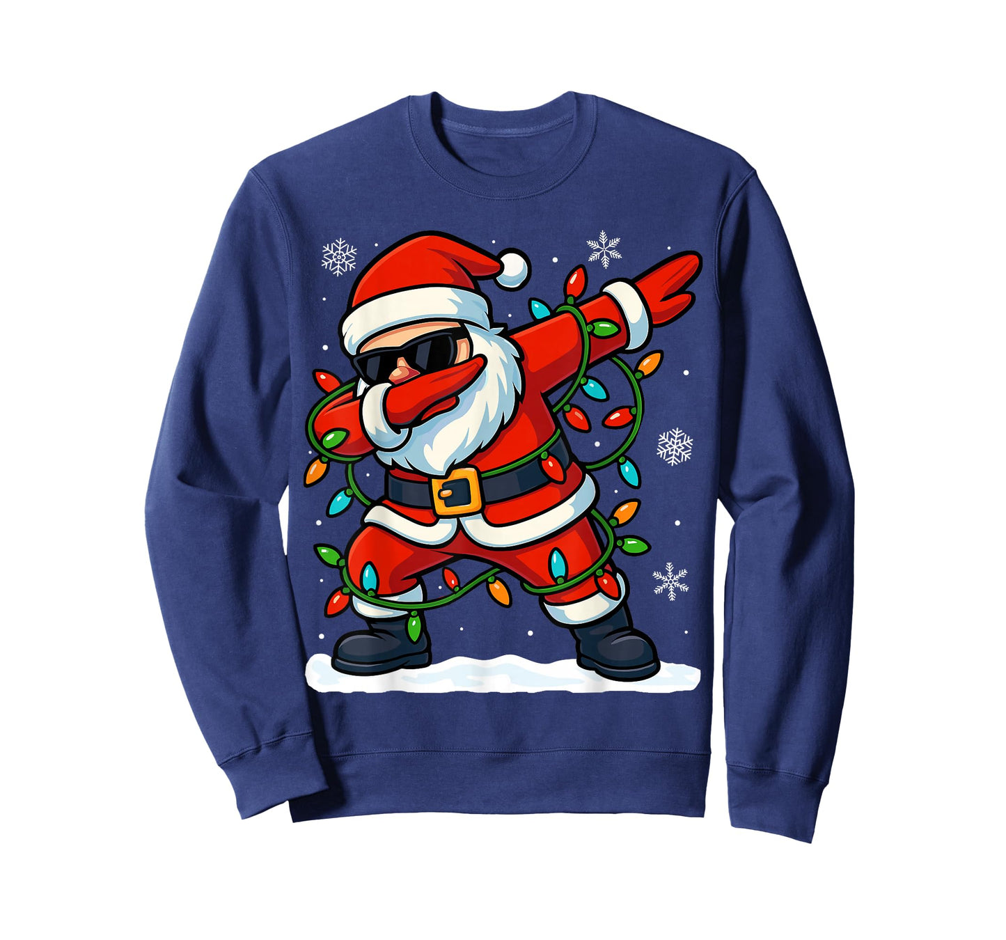 Dabbing Santa Christmas Girls Xmas Lights Boys Christmas T-Shirt