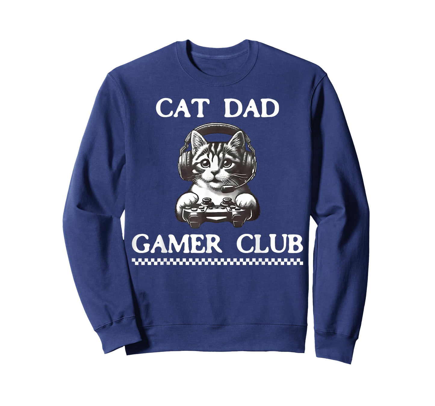 Cat Dad Gamer Club Funny Cat Lover Gaming Game Father's Day T-Shirt