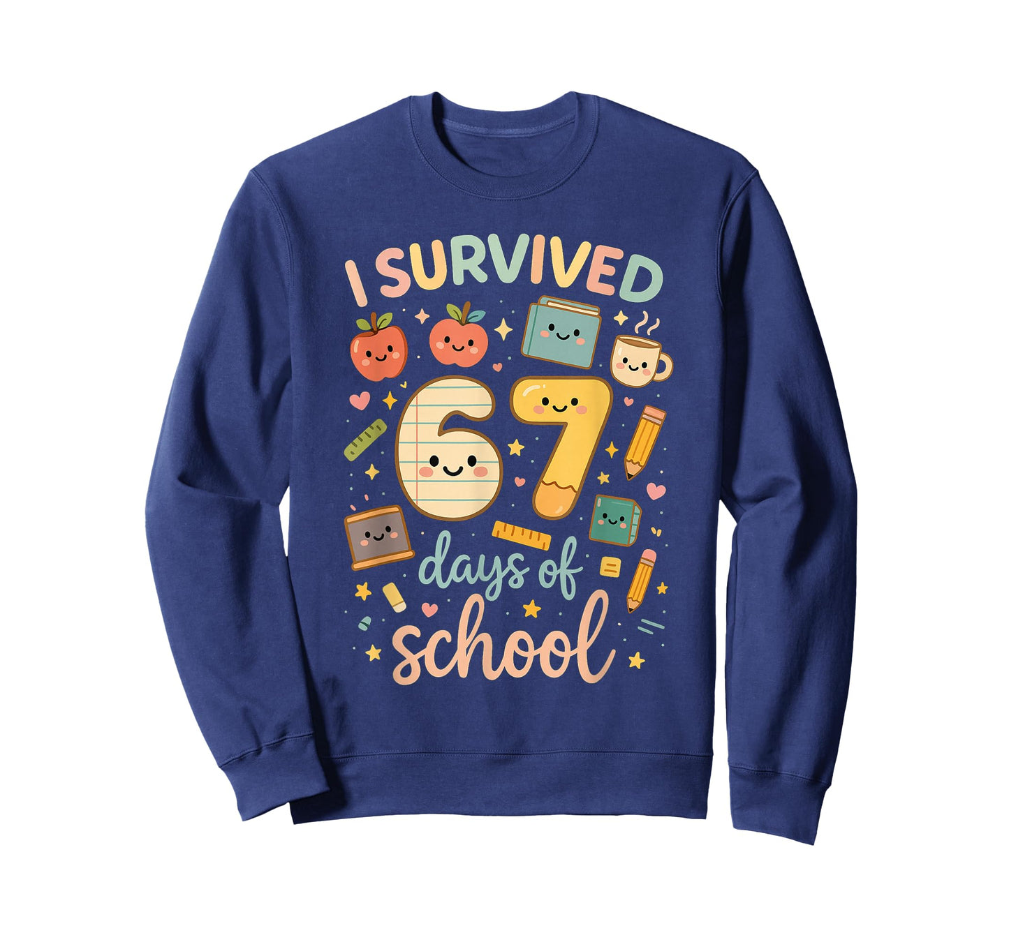 I Survived 67 Days of School | Funny Teacher & Student Meme T-Shirt