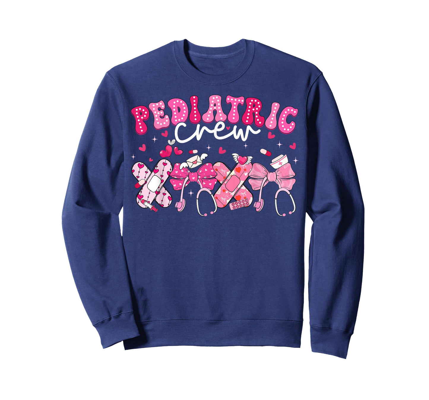 Valentine Pediatric Crew XOXO Nurse Coquette Bow Peds Women T-Shirt
